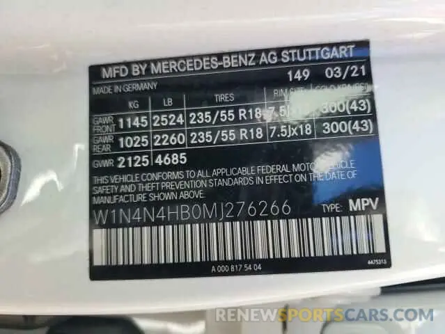 13 fotografías del automóvil dañado W1N4N4HB0MJ276266 MERCEDES-BENZ GLA-CLASS 2021