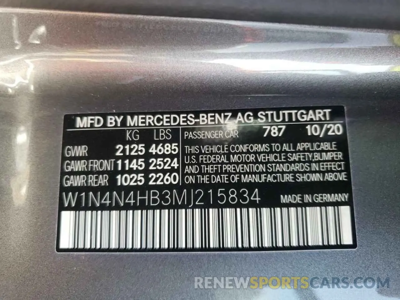 10 fotografías del automóvil dañado W1N4N4HB3MJ215834 MERCEDES-BENZ GLA-CLASS 2021
