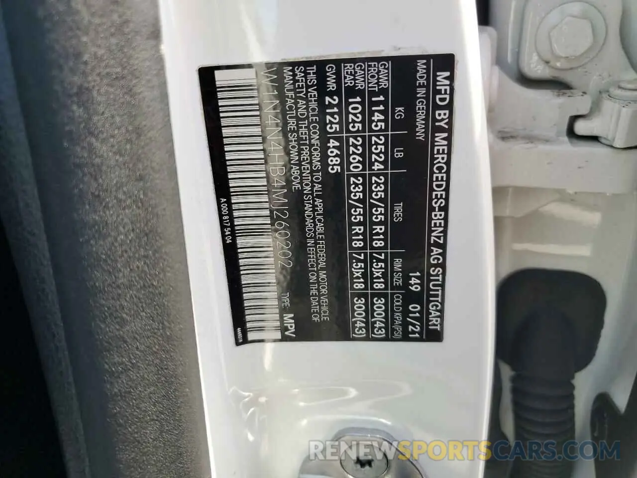 13 fotografías del automóvil dañado W1N4N4HB4MJ260202 MERCEDES-BENZ GLA-CLASS 2021