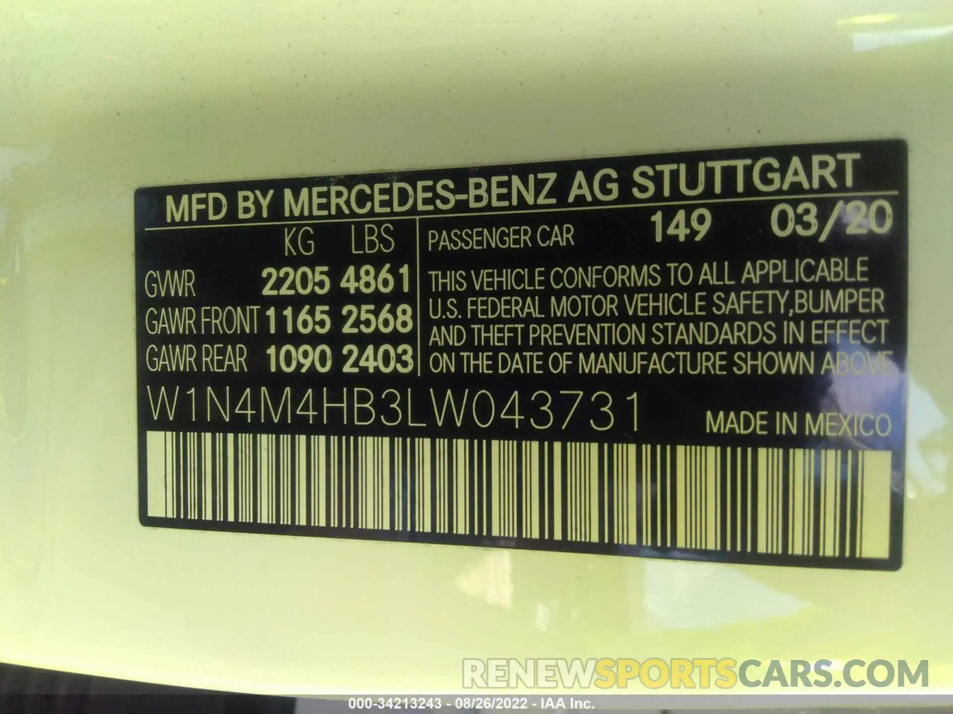 9 fotografías del automóvil dañado W1N4M4HB3LW043731 MERCEDES-BENZ GLB 2020