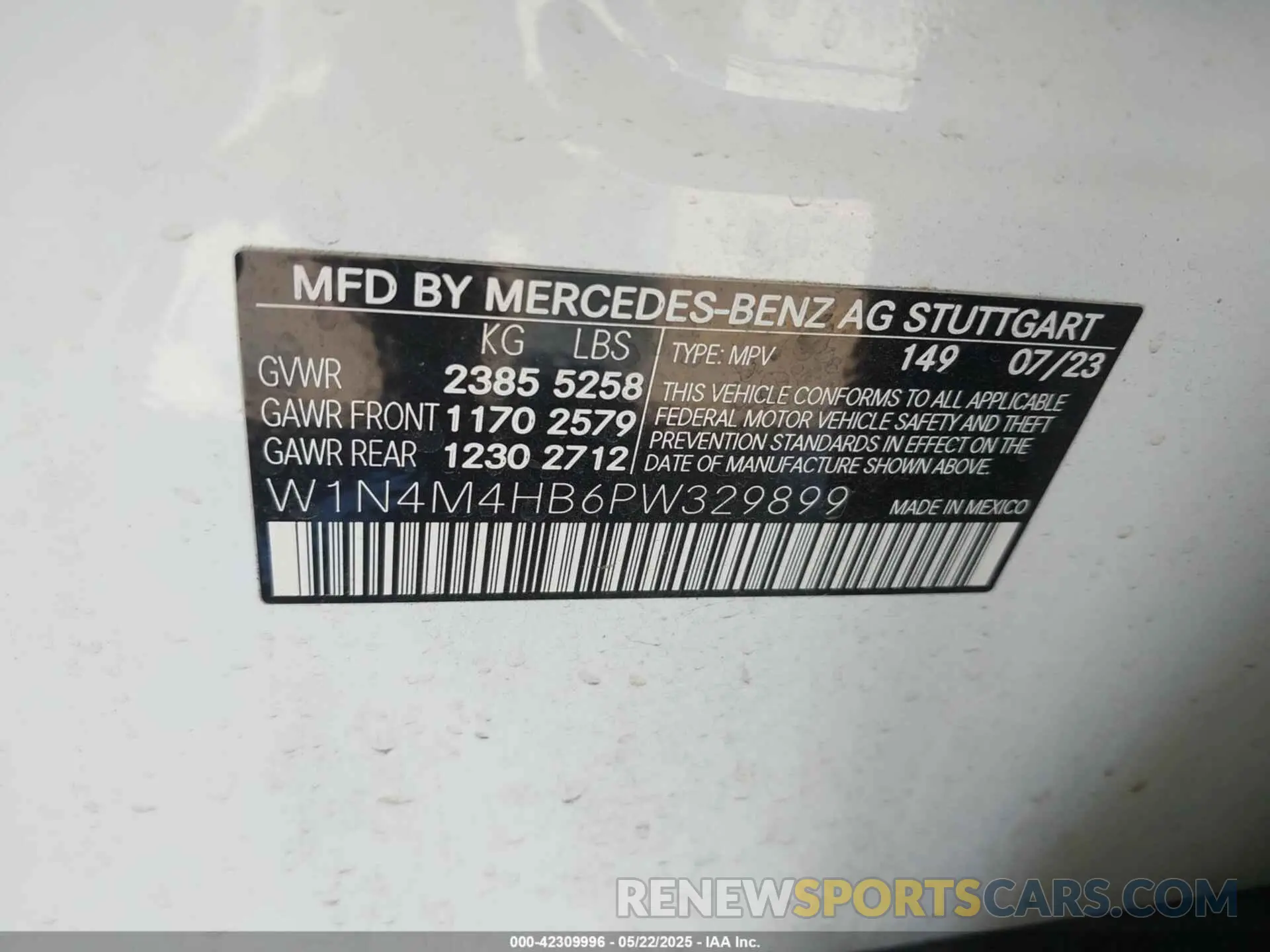 9 fotografías del automóvil dañado 0W1N4M4HB6PW32989 MERCEDES-BENZ GLB 2023