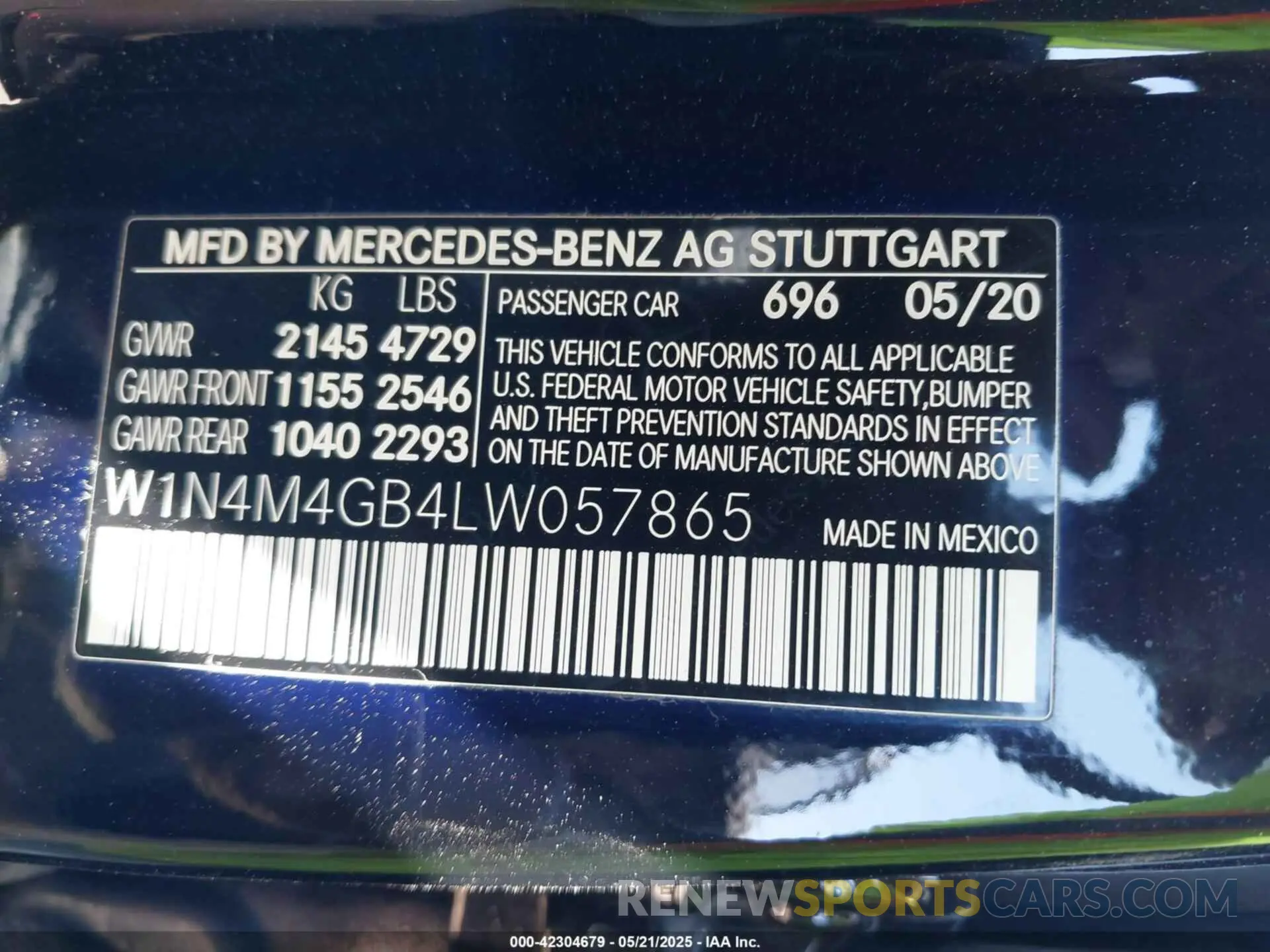 9 fotografías del automóvil dañado W1N4M4GB4LW057865 MERCEDES-BENZ GLB 250 2020
