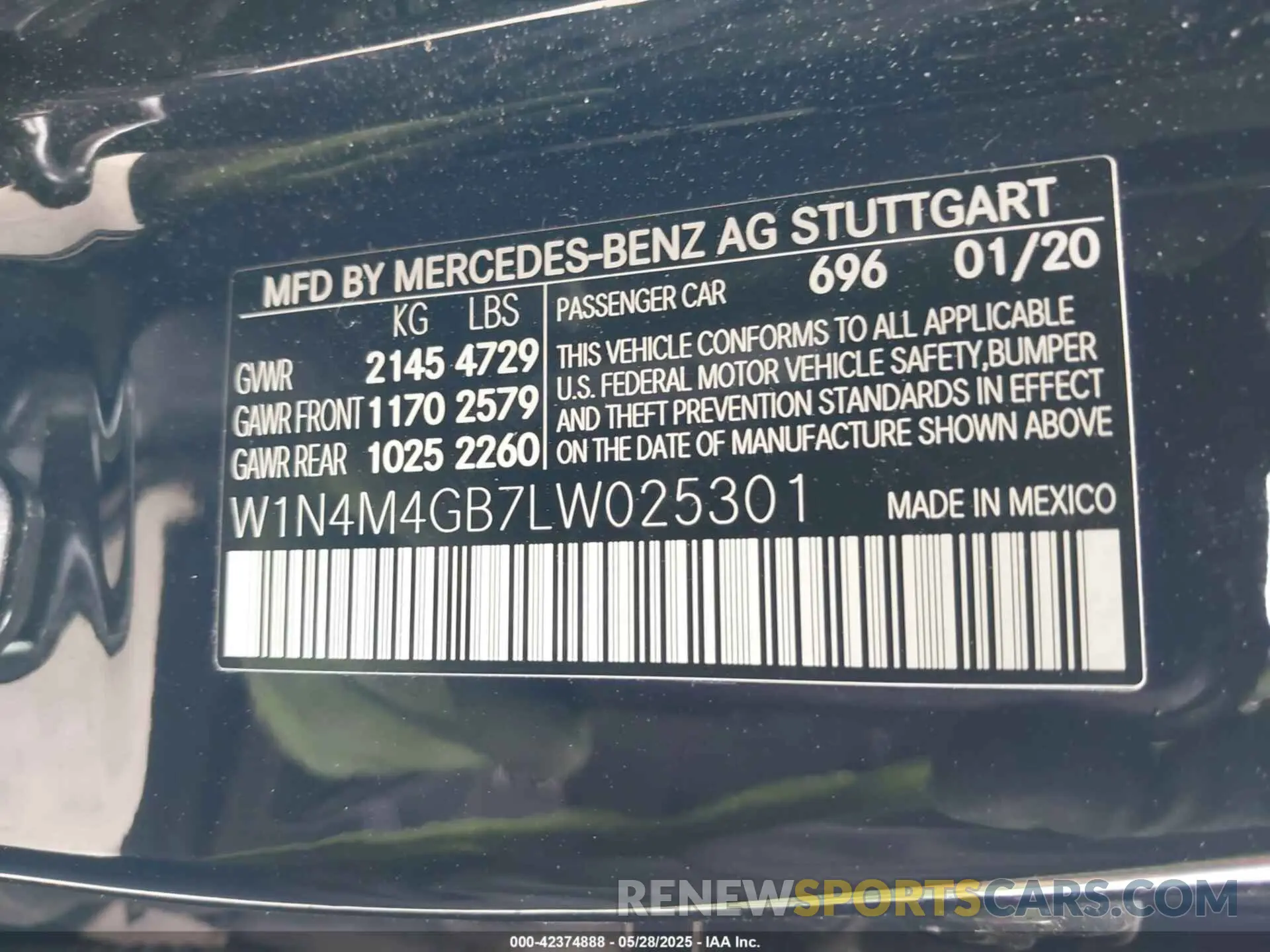 9 fotografías del automóvil dañado W1N4M4GB7LW025301 MERCEDES-BENZ GLB 250 2020
