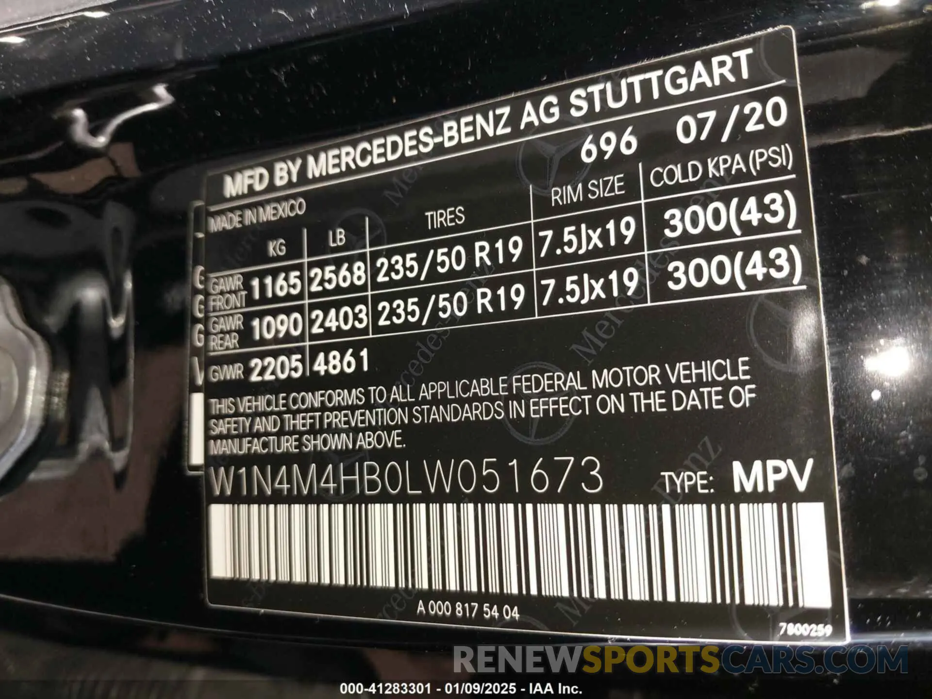 9 fotografías del automóvil dañado W1N4M4HB0LW051673 MERCEDES-BENZ GLB 250 2020