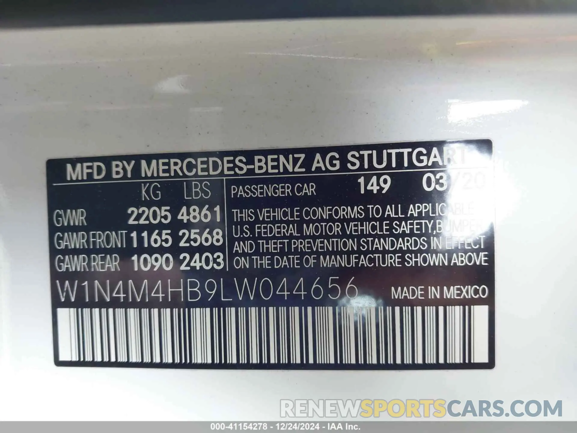 9 fotografías del automóvil dañado W1N4M4HB9LW044656 MERCEDES-BENZ GLB 250 2020
