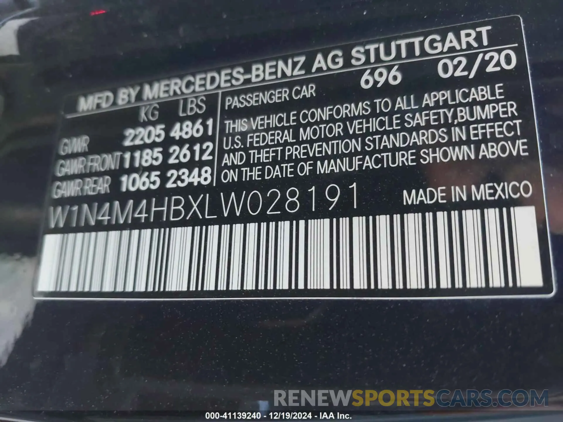 9 fotografías del automóvil dañado W1N4M4HBXLW028191 MERCEDES-BENZ GLB 250 2020