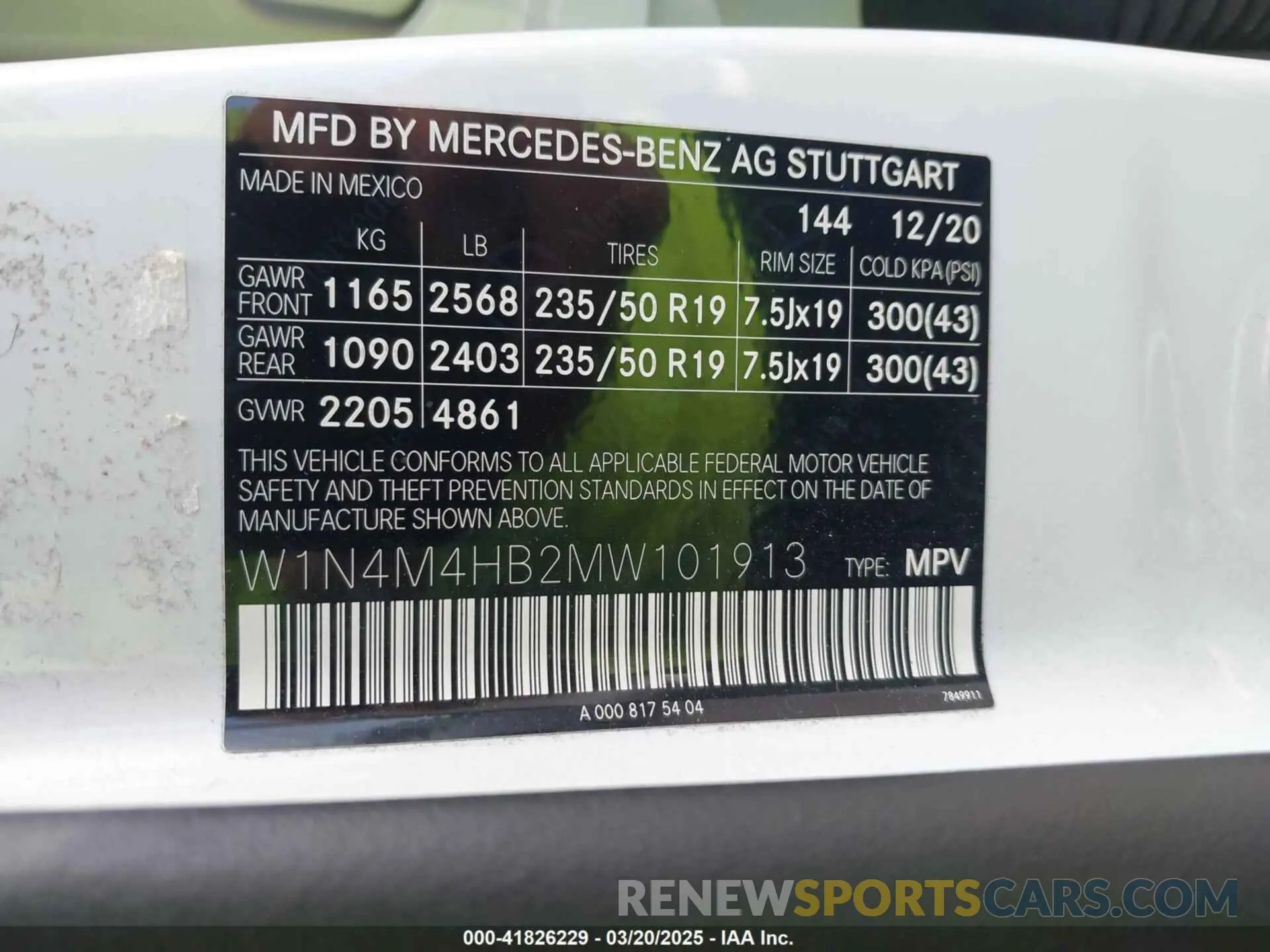 9 fotografías del automóvil dañado W1N4M4HB2MW101913 MERCEDES-BENZ GLB 250 2021