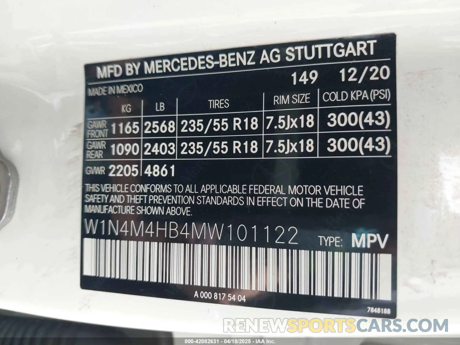 9 fotografías del automóvil dañado W1N4M4HB4MW101122 MERCEDES-BENZ GLB 250 2021