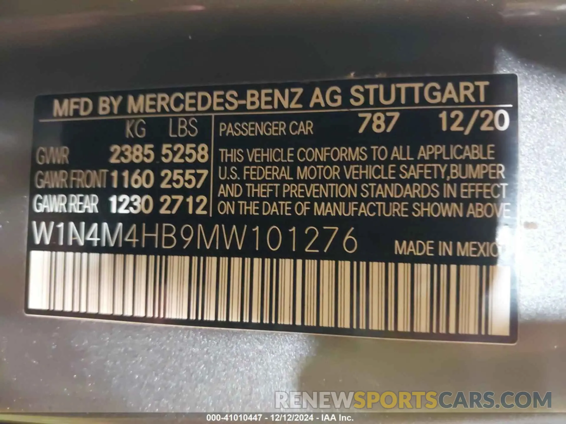 9 fotografías del automóvil dañado W1N4M4HB9MW101276 MERCEDES-BENZ GLB 250 2021