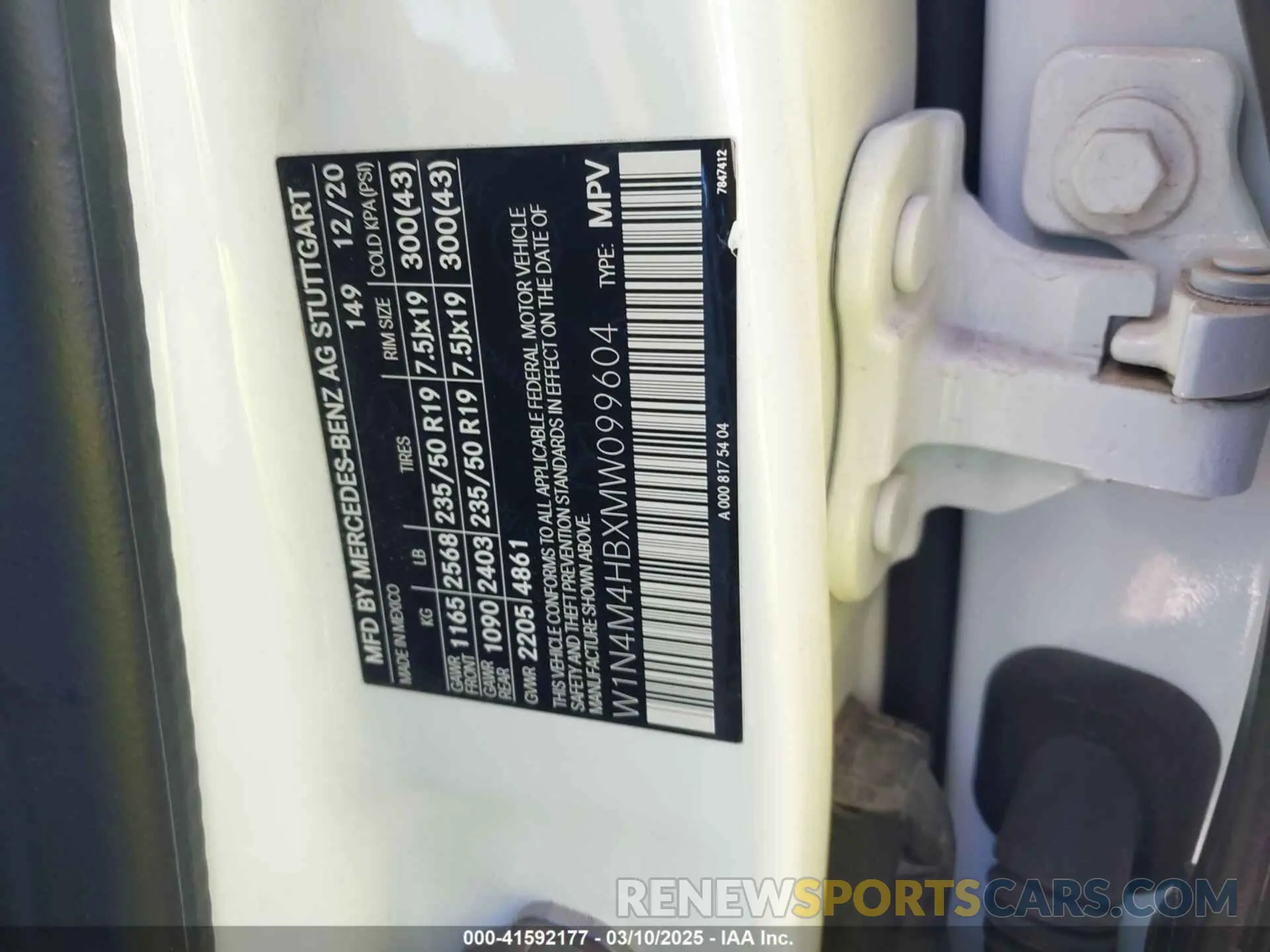 9 fotografías del automóvil dañado W1N4M4HBXMW099604 MERCEDES-BENZ GLB 250 2021