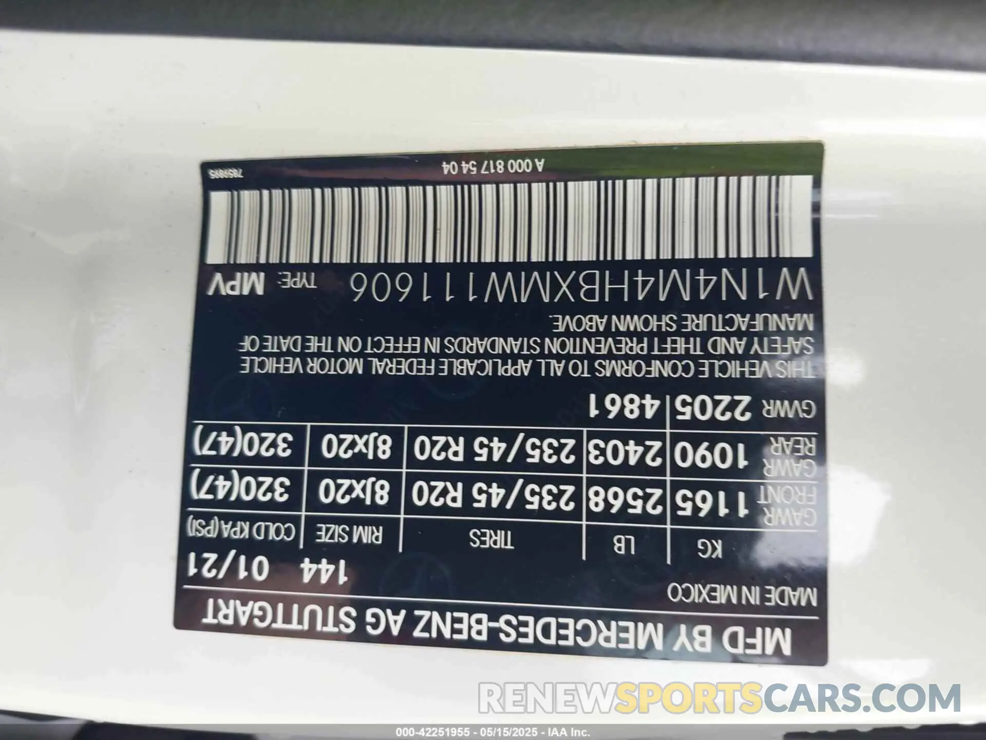 9 fotografías del automóvil dañado W1N4M4HBXMW111606 MERCEDES-BENZ GLB 250 2021