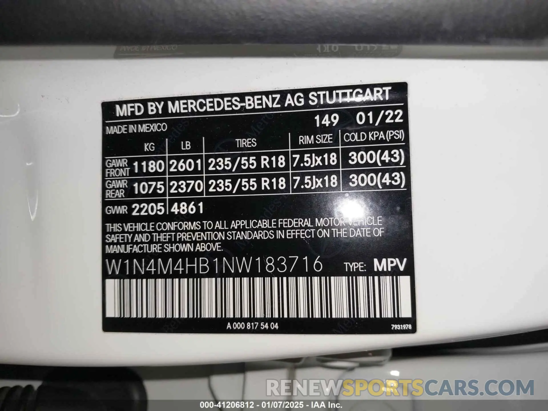 9 fotografías del automóvil dañado W1N4M4HB1NW183716 MERCEDES-BENZ GLB 250 2022