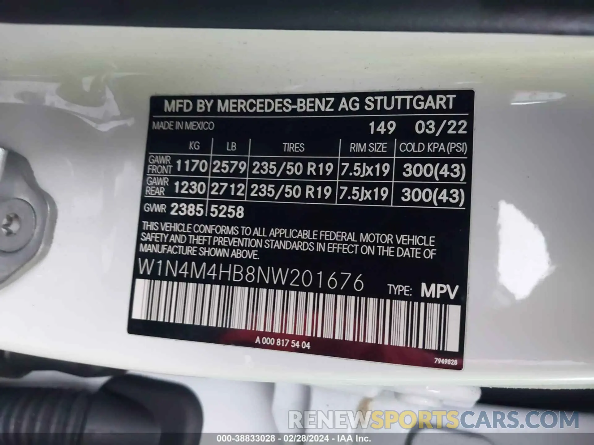 9 fotografías del automóvil dañado W1N4M4HB8NW201676 MERCEDES-BENZ GLB 250 2022