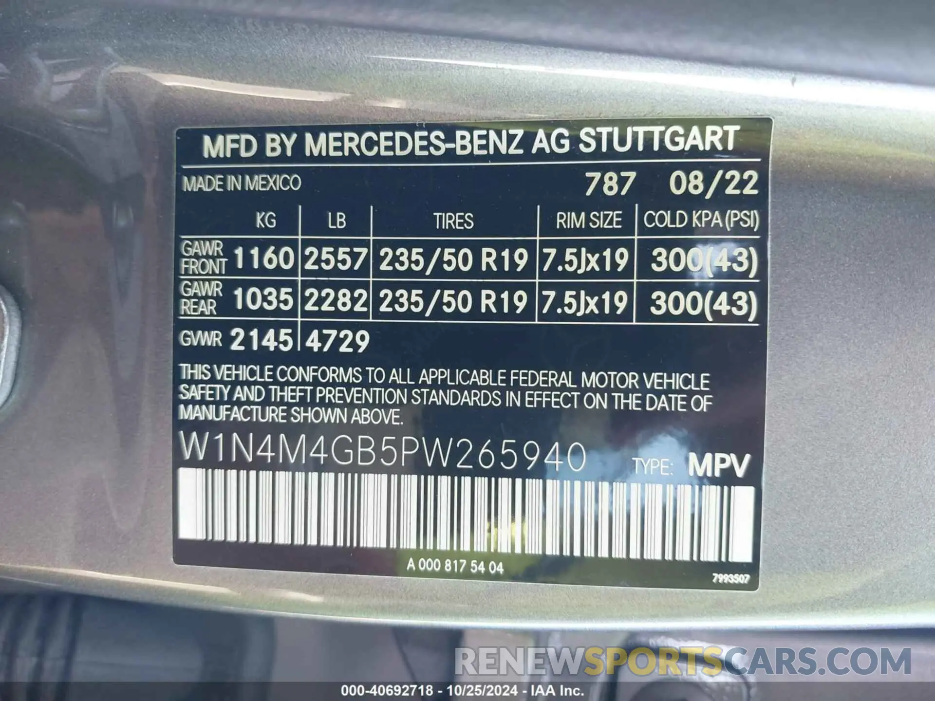 9 fotografías del automóvil dañado W1N4M4GB5PW265940 MERCEDES-BENZ GLB 250 2023