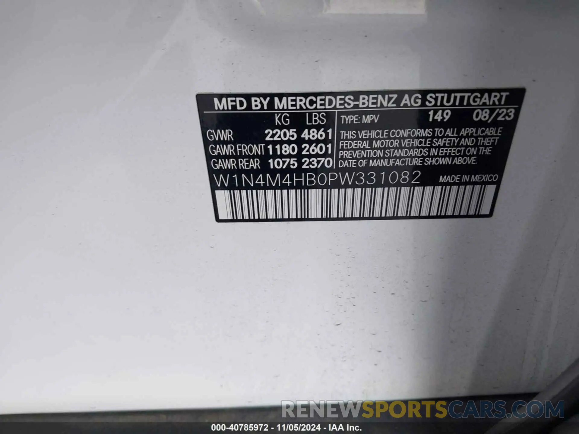 9 fotografías del automóvil dañado W1N4M4HB0PW331082 MERCEDES-BENZ GLB 250 2023