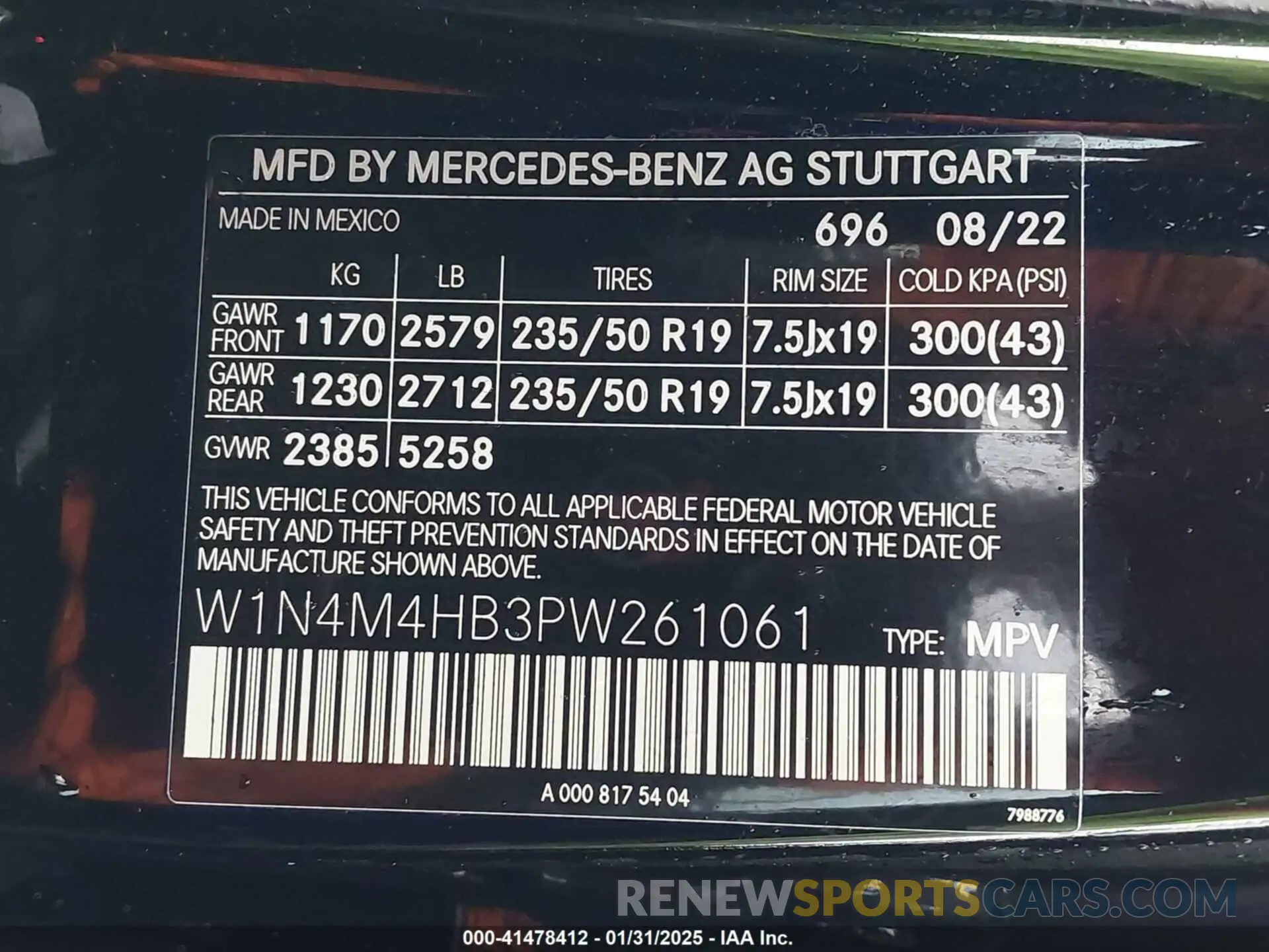 9 fotografías del automóvil dañado W1N4M4HB3PW261061 MERCEDES-BENZ GLB 250 2023