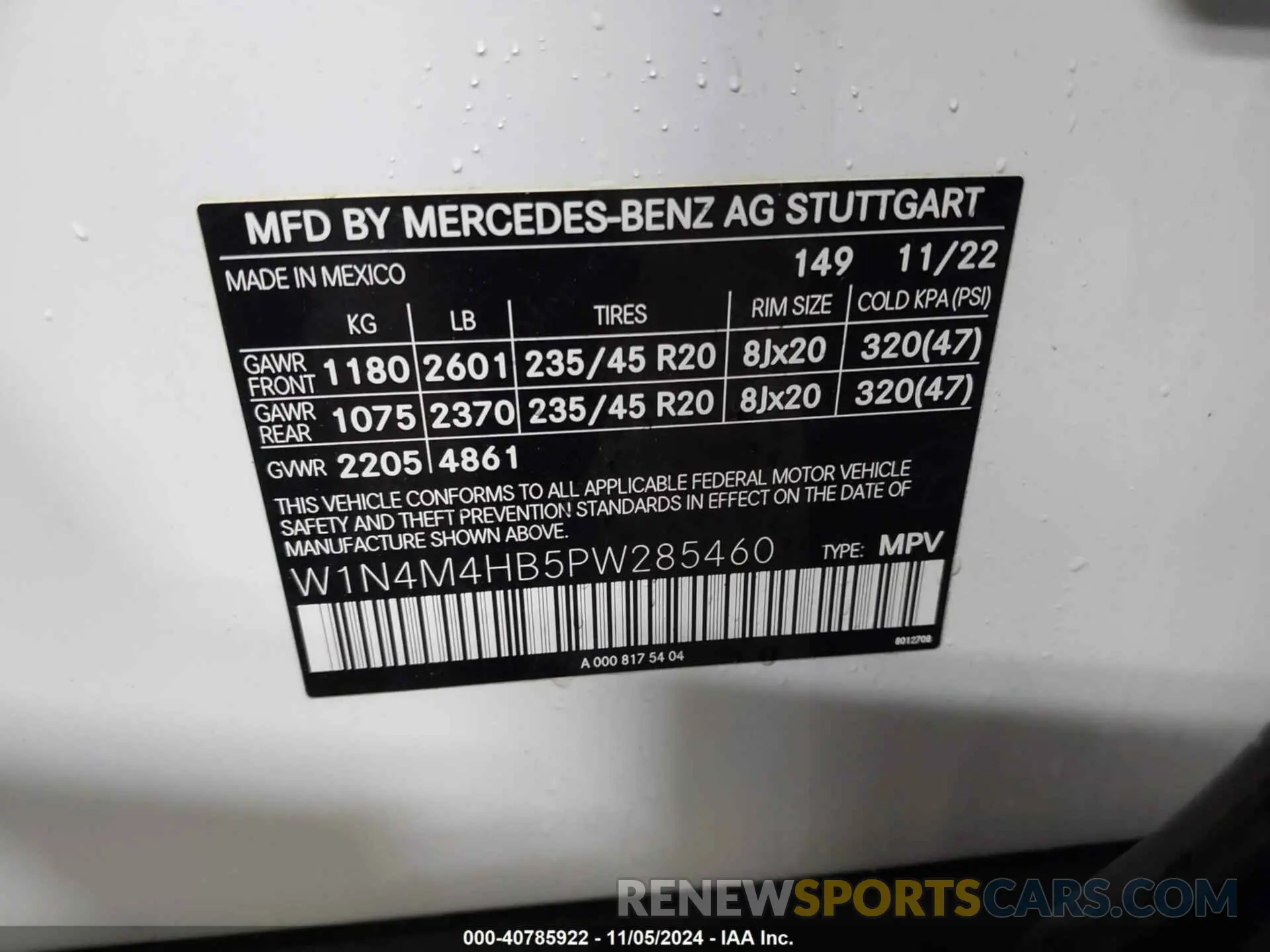 9 fotografías del automóvil dañado W1N4M4HB5PW285460 MERCEDES-BENZ GLB 250 2023