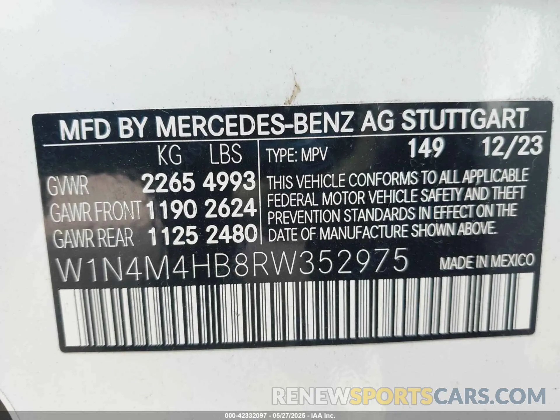 9 fotografías del automóvil dañado W1N4M4HB8RW352975 MERCEDES-BENZ GLB 250 2024