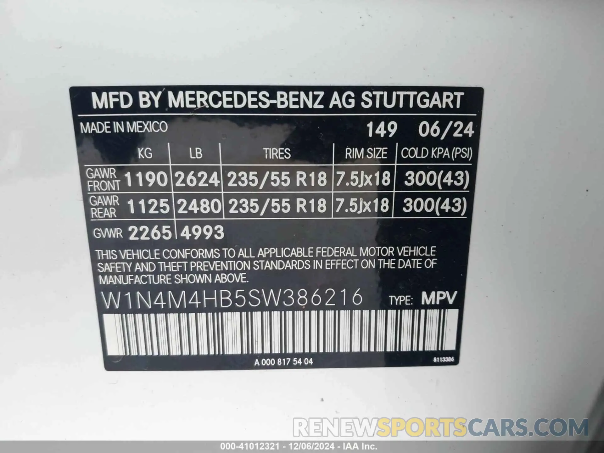 9 fotografías del automóvil dañado W1N4M4HB5SW386216 MERCEDES-BENZ GLB 250 2025