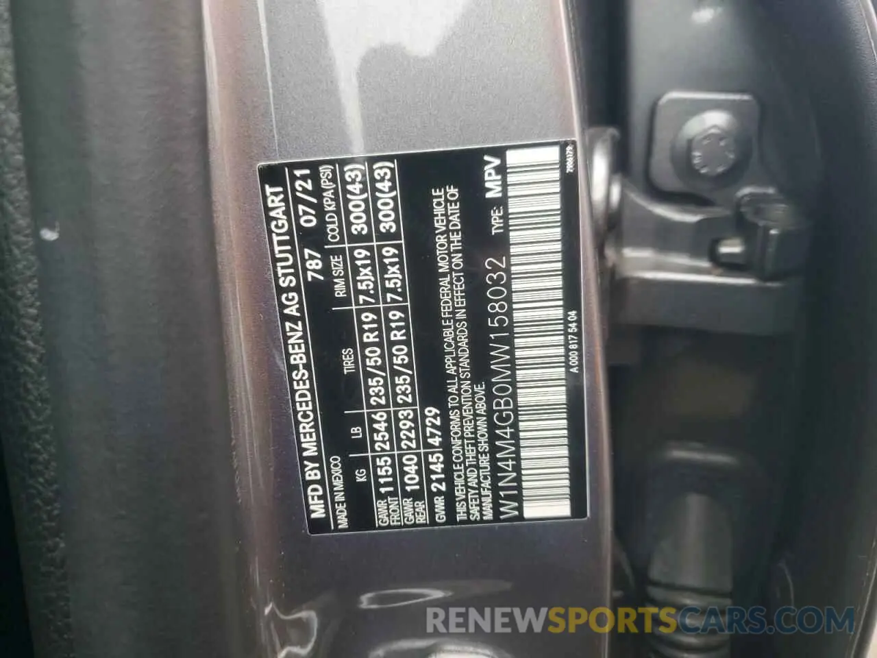 13 fotografías del automóvil dañado W1N4M4GB0MW158032 MERCEDES-BENZ GLB-CLASS 2021