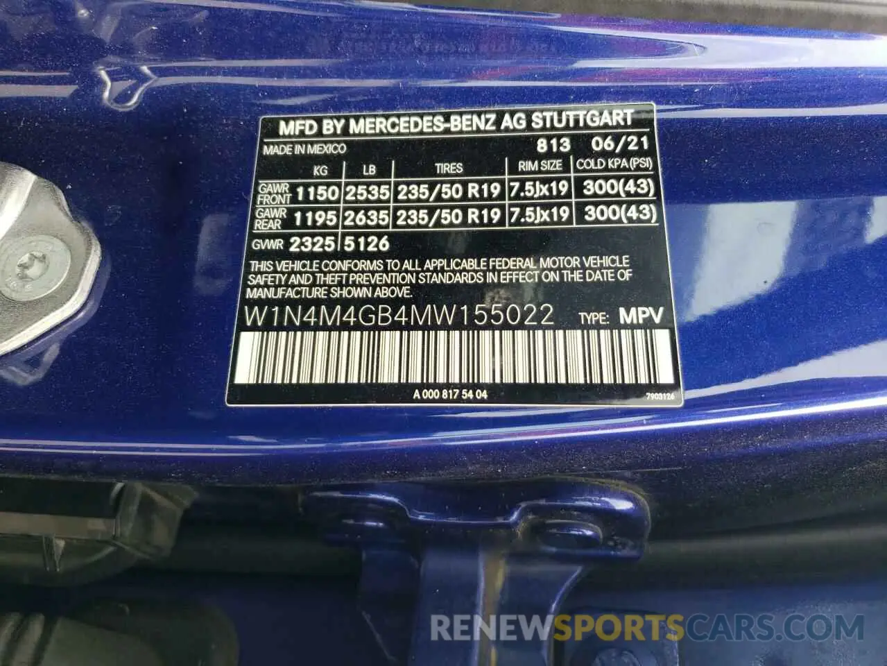 13 fotografías del automóvil dañado W1N4M4GB4MW155022 MERCEDES-BENZ GLB-CLASS 2021