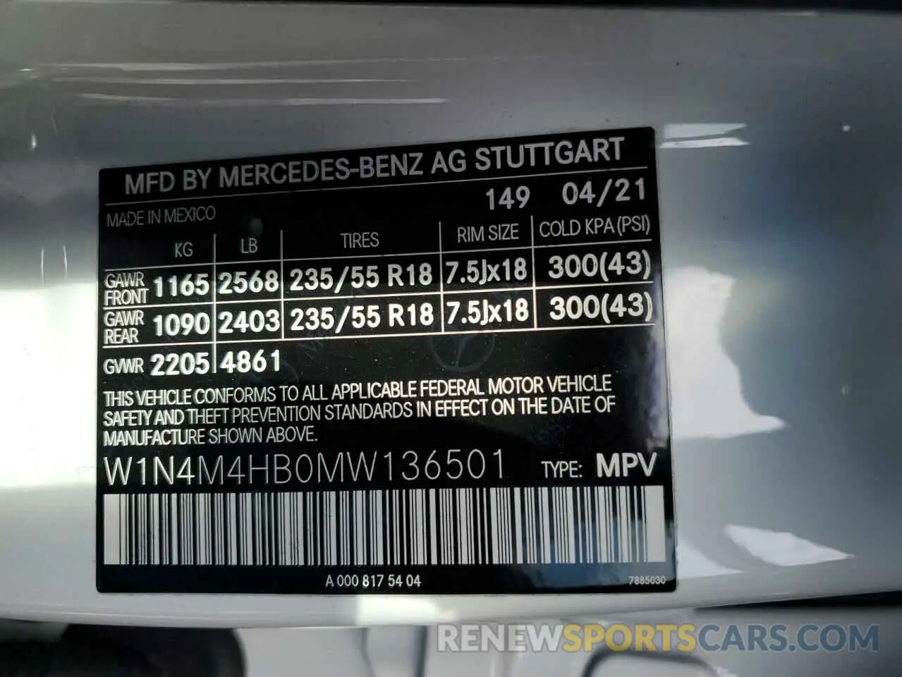 14 fotografías del automóvil dañado W1N4M4HB0MW136501 MERCEDES-BENZ GLB-CLASS 2021