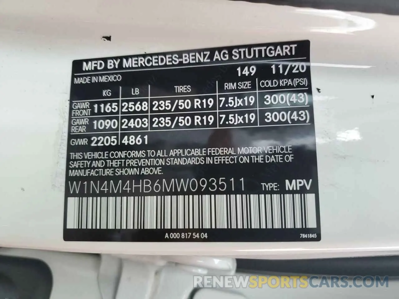 14 fotografías del automóvil dañado W1N4M4HB6MW093511 MERCEDES-BENZ GLB-CLASS 2021
