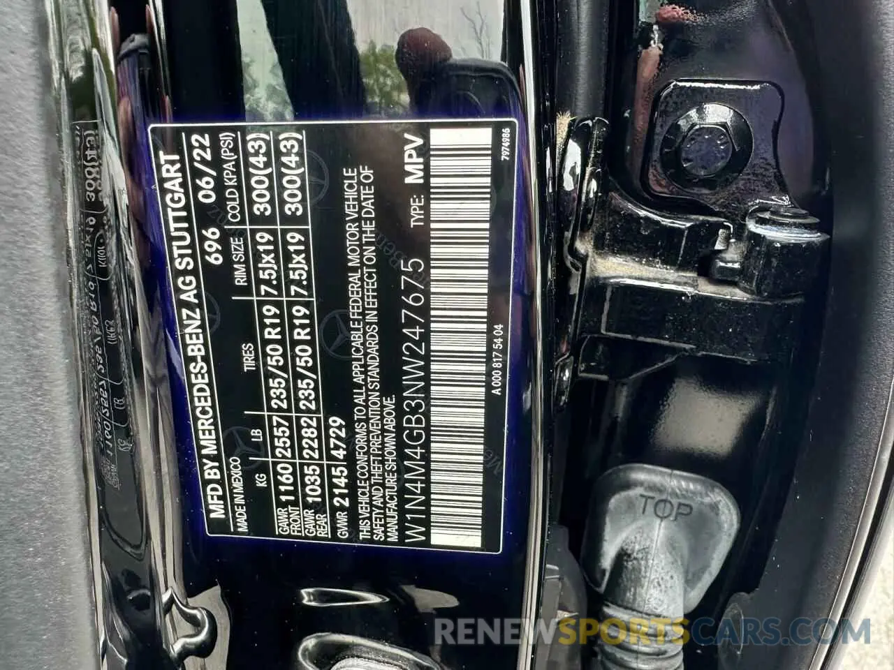 10 fotografías del automóvil dañado W1N4M4GB3NW247675 MERCEDES-BENZ GLB-CLASS 2022