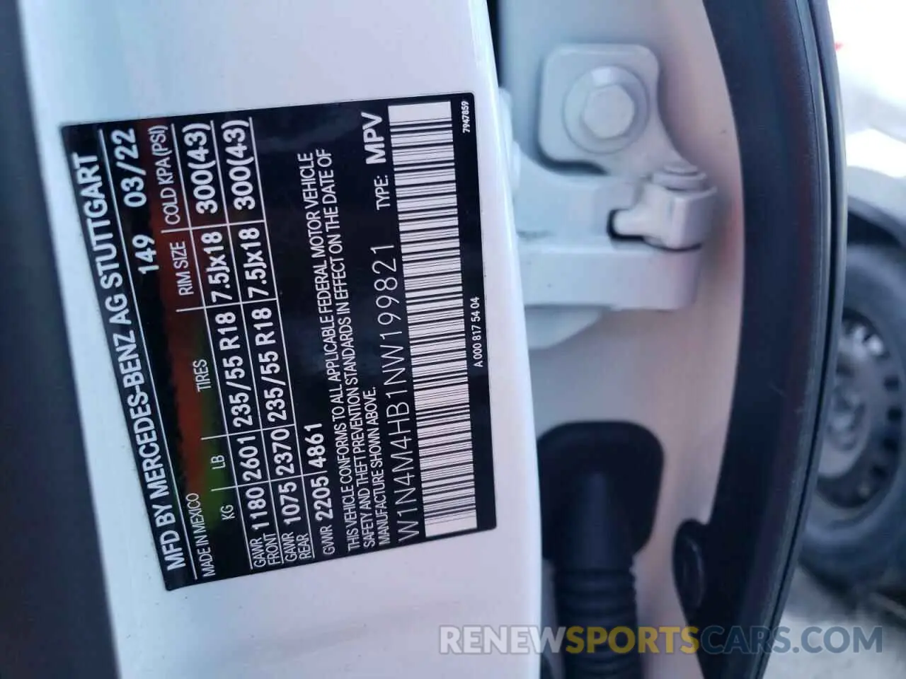 14 fotografías del automóvil dañado W1N4M4HB1NW199821 MERCEDES-BENZ GLB-CLASS 2022