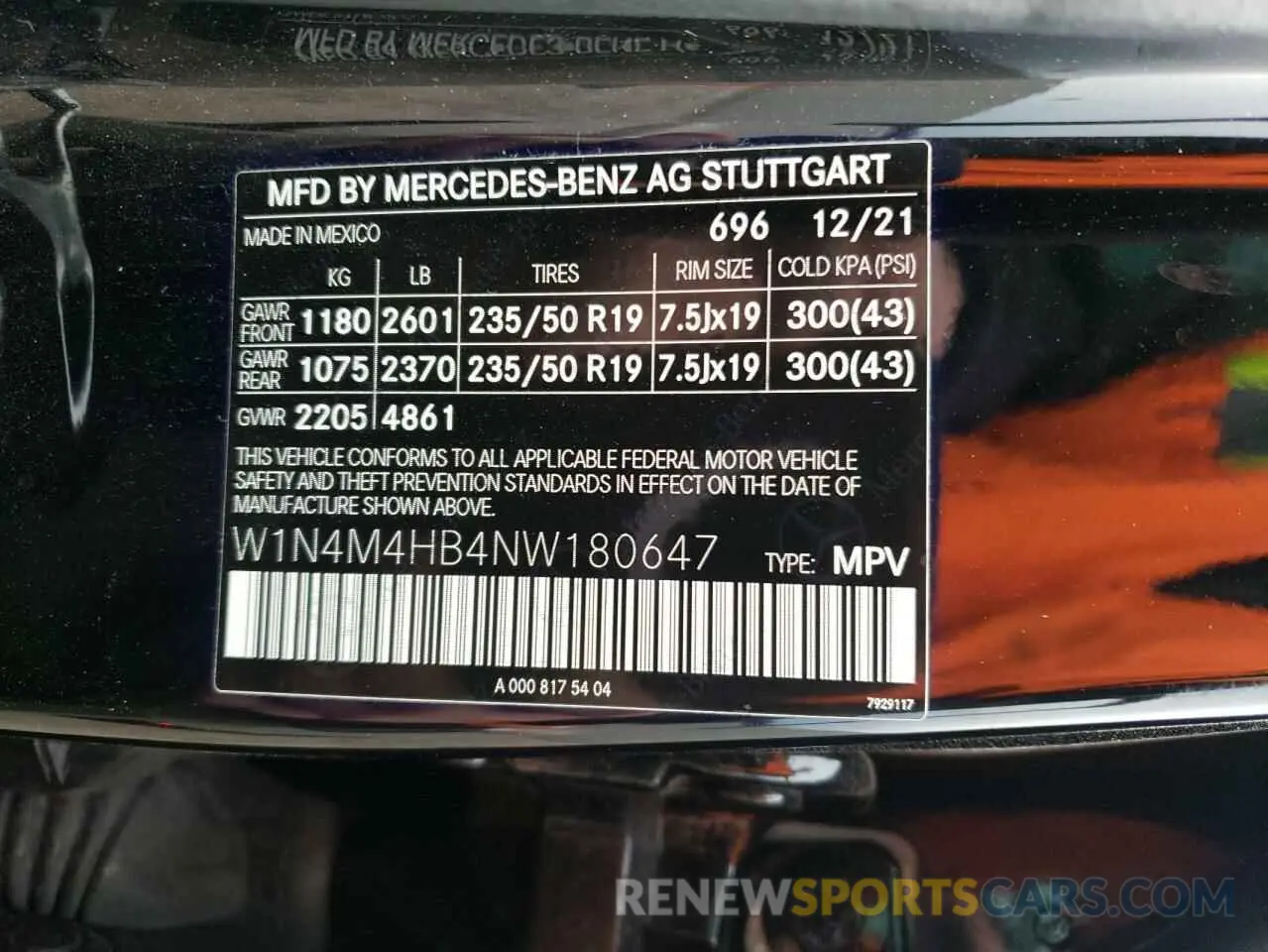 13 fotografías del automóvil dañado W1N4M4HB4NW180647 MERCEDES-BENZ GLB-CLASS 2022