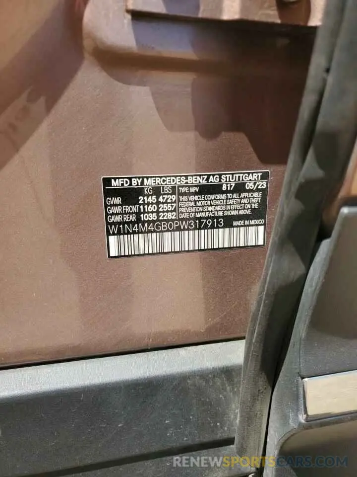 13 fotografías del automóvil dañado W1N4M4GB0PW317913 MERCEDES-BENZ GLB-CLASS 2023
