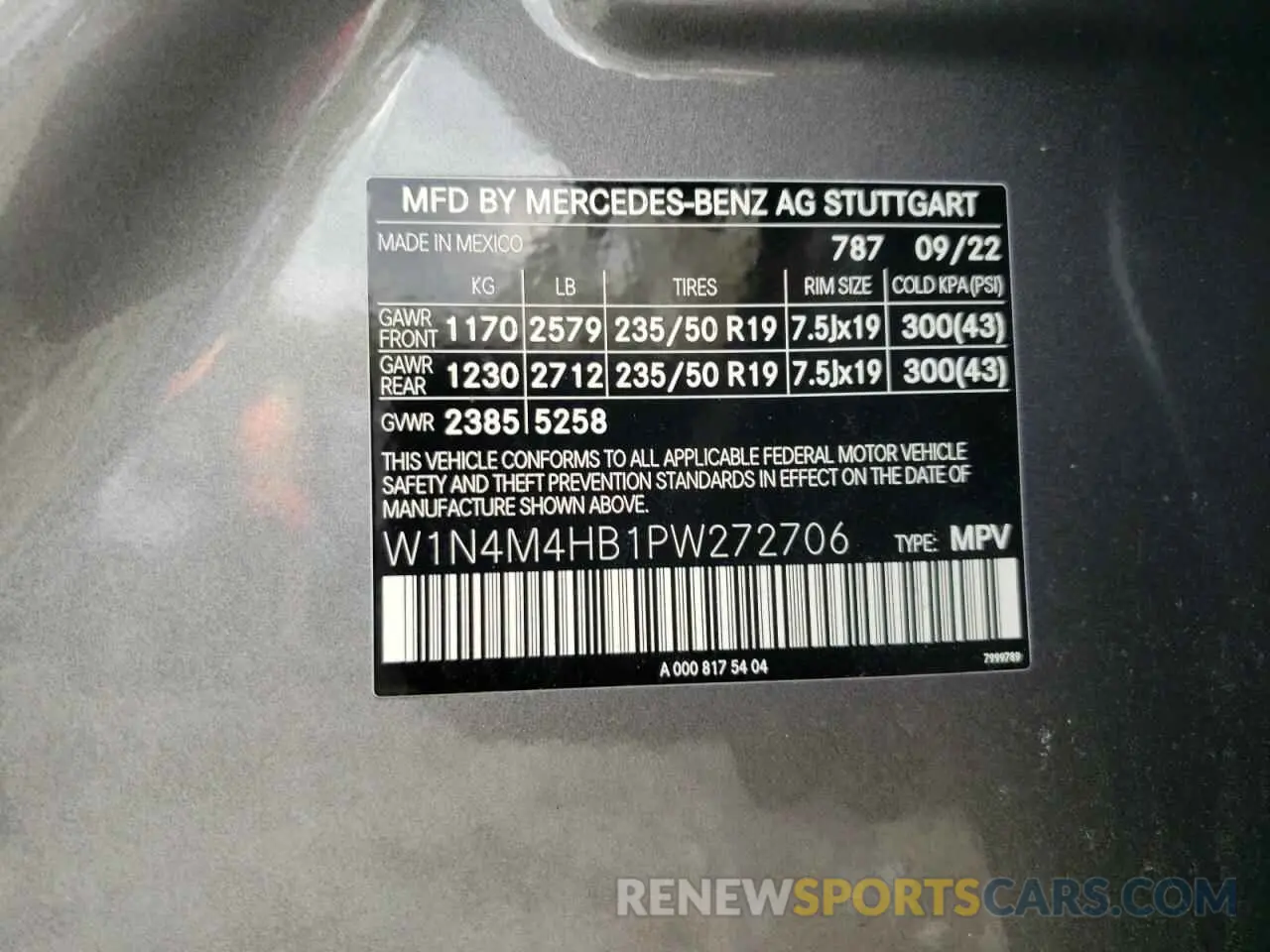14 fotografías del automóvil dañado W1N4M4HB1PW272706 MERCEDES-BENZ GLB-CLASS 2023