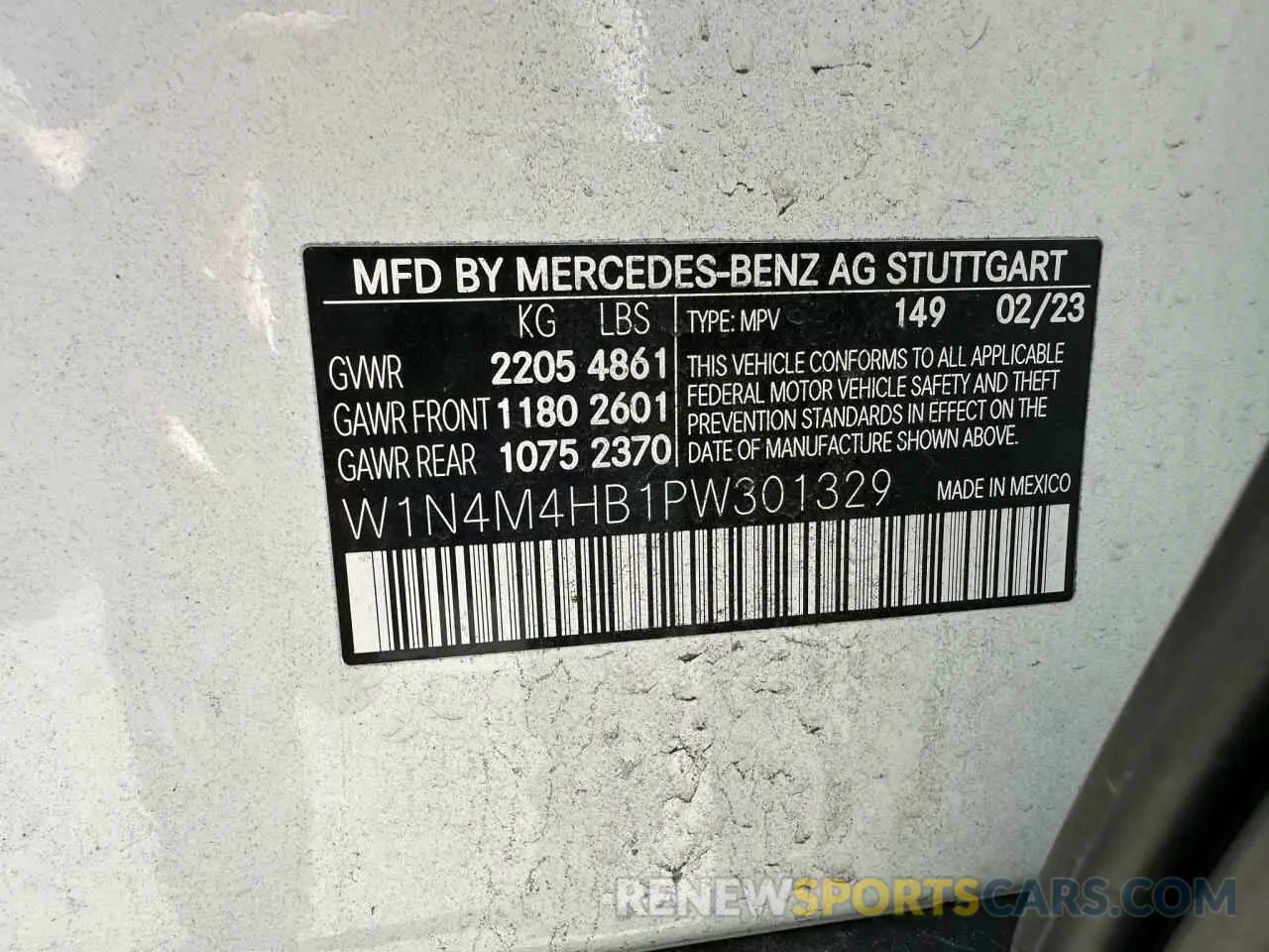 10 fotografías del automóvil dañado W1N4M4HB1PW301329 MERCEDES-BENZ GLB-CLASS 2023