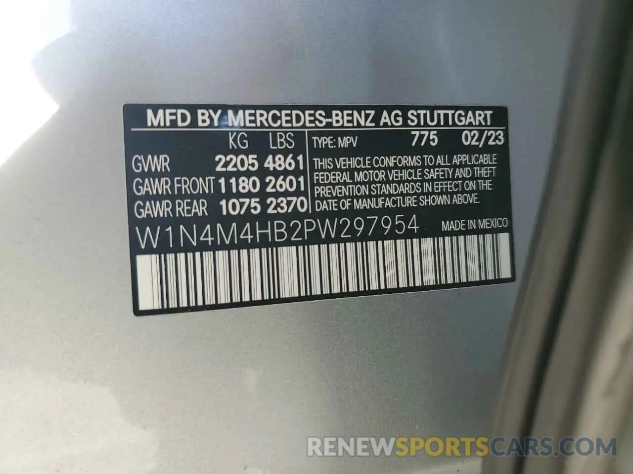 13 fotografías del automóvil dañado W1N4M4HB2PW297954 MERCEDES-BENZ GLB-CLASS 2023