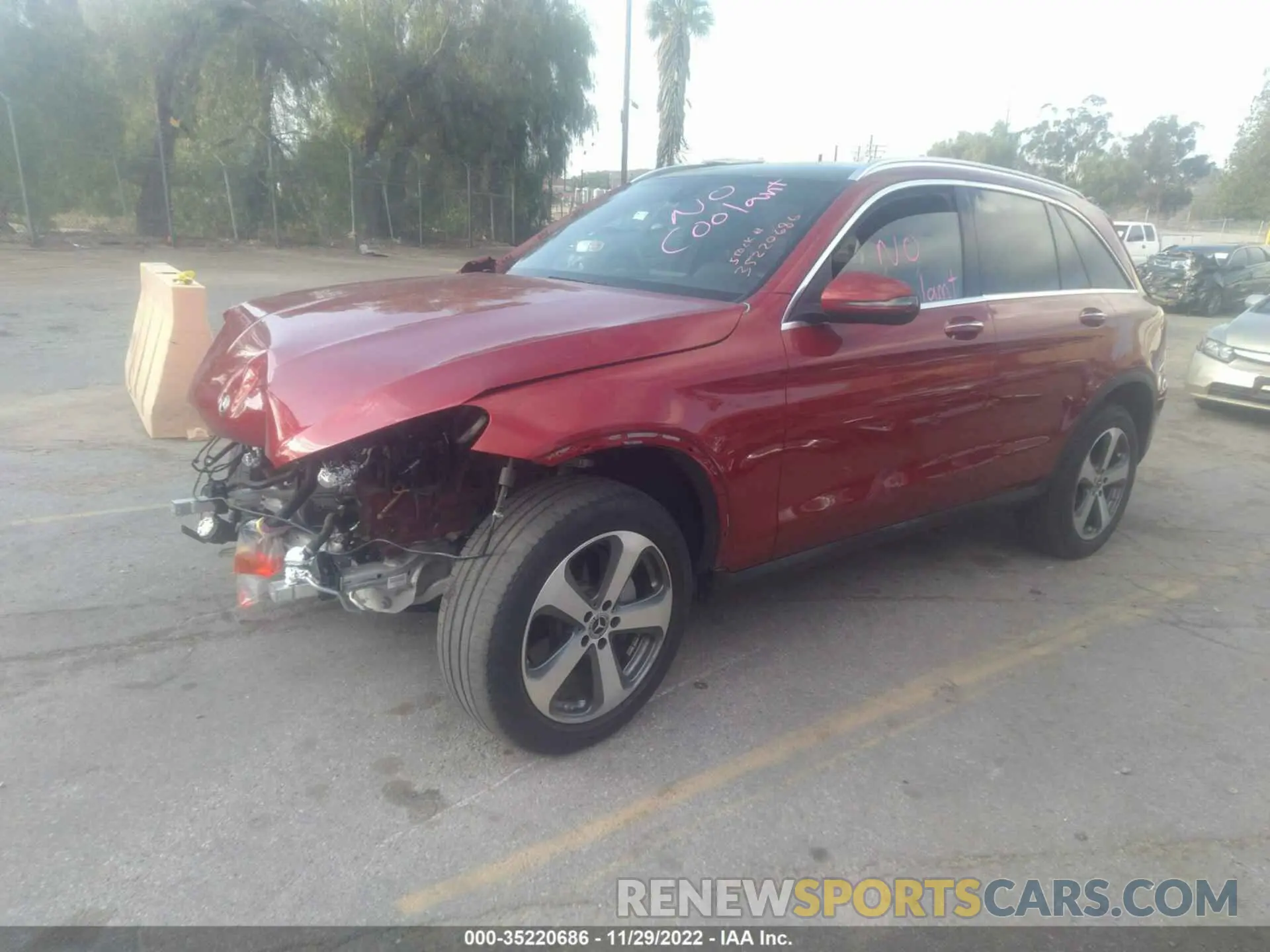 2 fotografías del automóvil dañado WDC0G4KB6KV142712 MERCEDES-BENZ GLC 2019