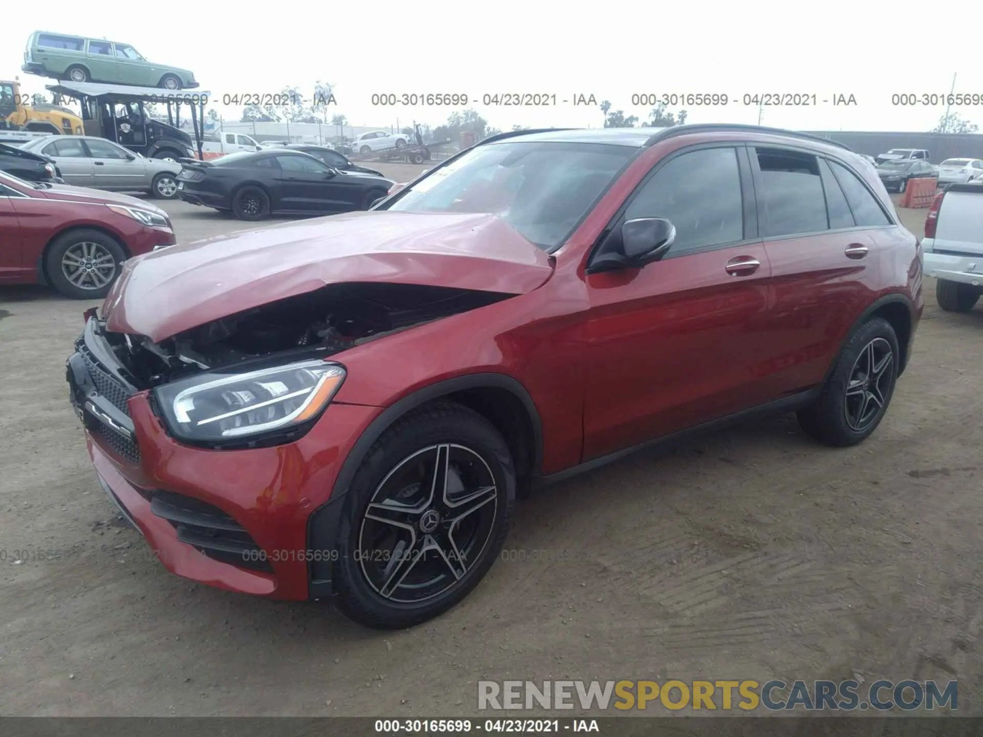 2 fotografías del automóvil dañado W1N0G8DB2MV263727 MERCEDES-BENZ GLC 2021