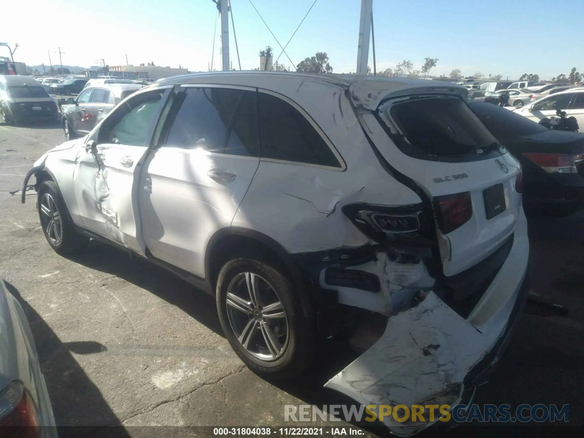 3 fotografías del automóvil dañado W1N0G8DBXMF911406 MERCEDES-BENZ GLC 2021