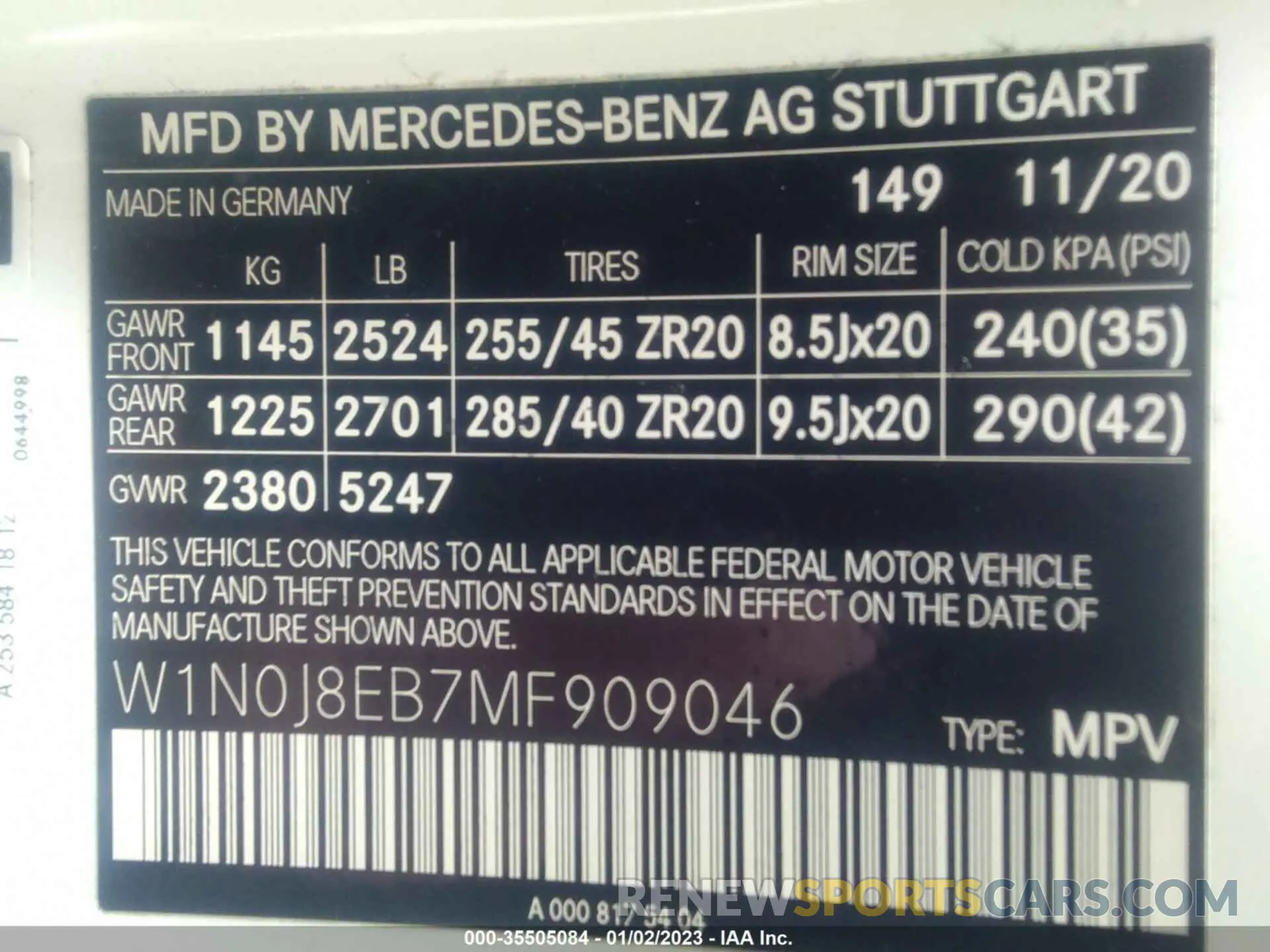 9 fotografías del automóvil dañado W1N0J8EB7MF909046 MERCEDES-BENZ GLC 2021
