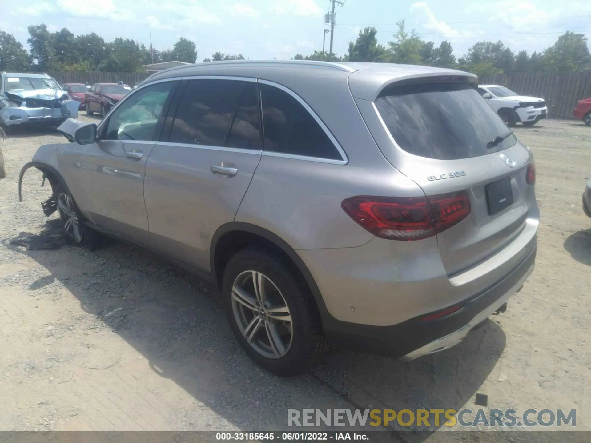 3 fotografías del automóvil dañado W1N0G8EB8NV336342 MERCEDES-BENZ GLC 2022