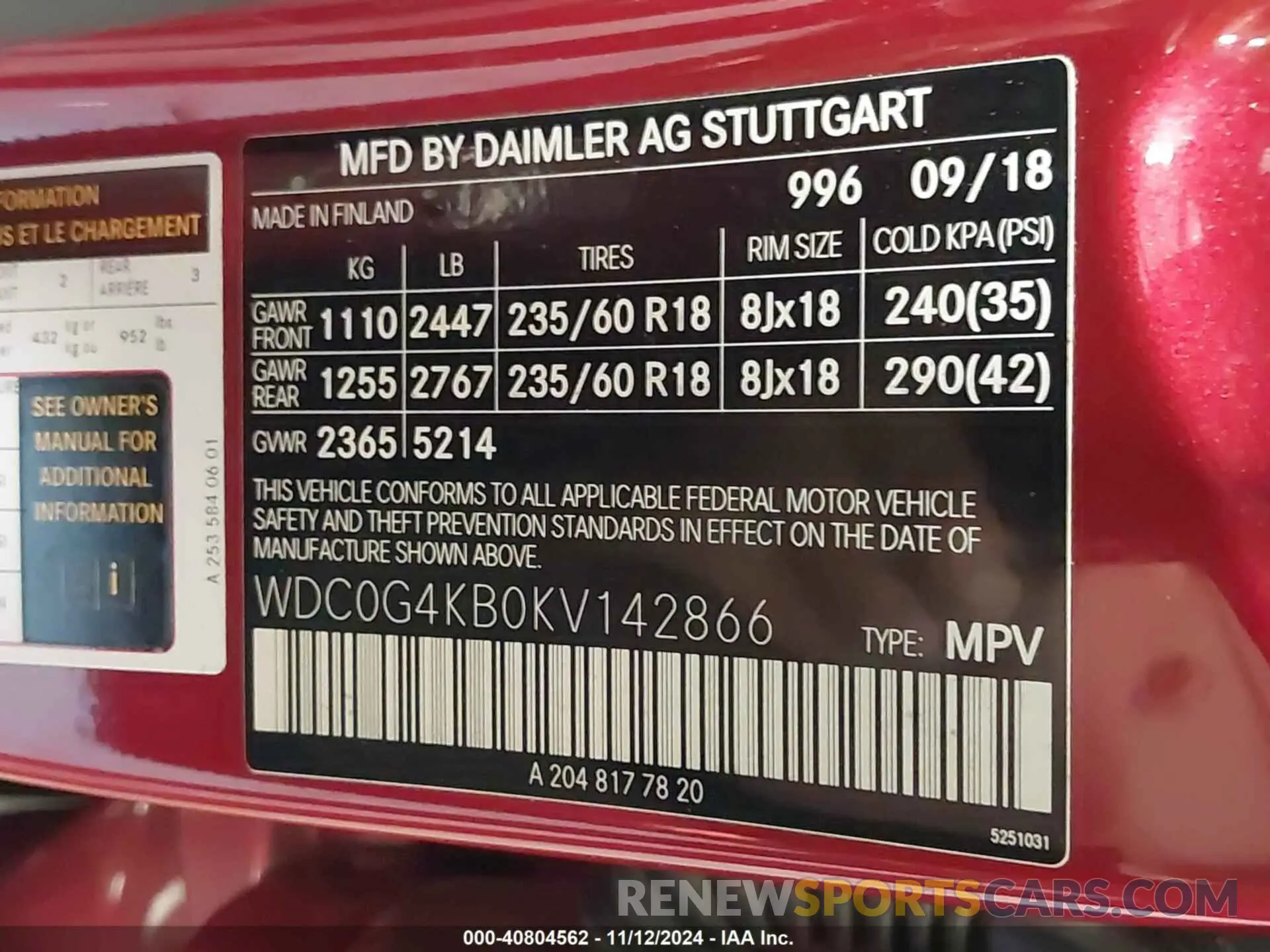 9 fotografías del automóvil dañado WDC0G4KB0KV142866 MERCEDES-BENZ GLC 300 2019