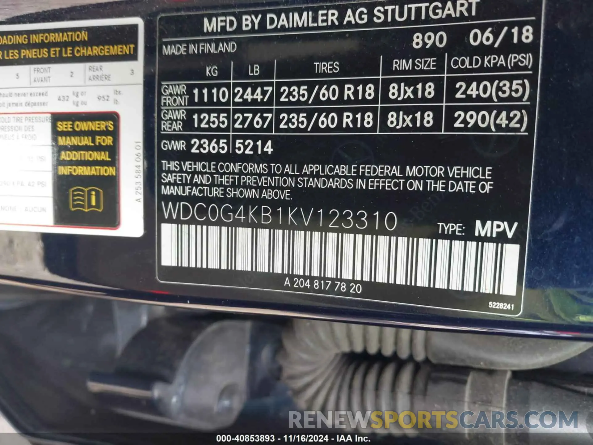 9 fotografías del automóvil dañado WDC0G4KB1KV123310 MERCEDES-BENZ GLC 300 2019