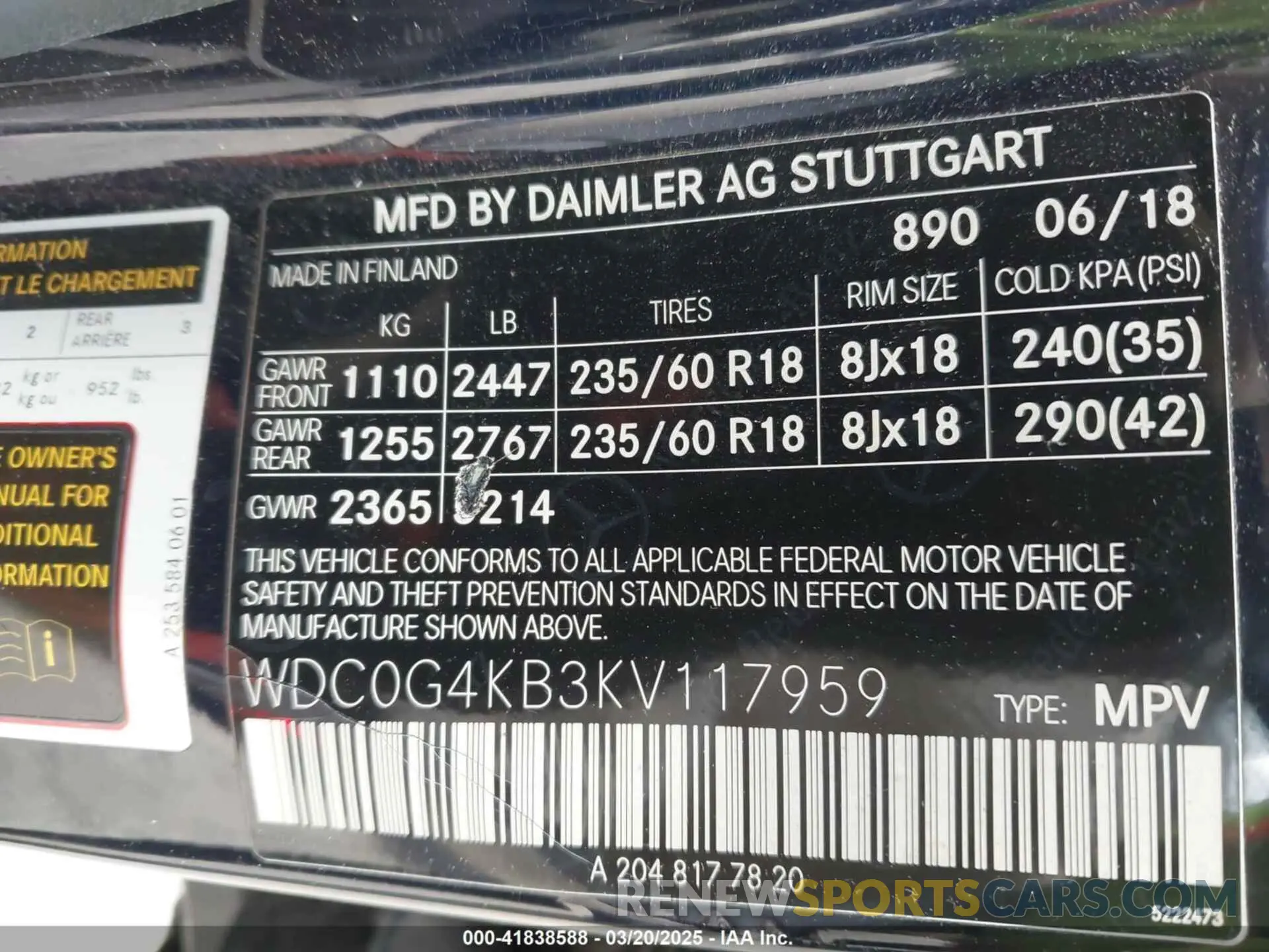 9 fotografías del automóvil dañado WDC0G4KB3KV117959 MERCEDES-BENZ GLC 300 2019