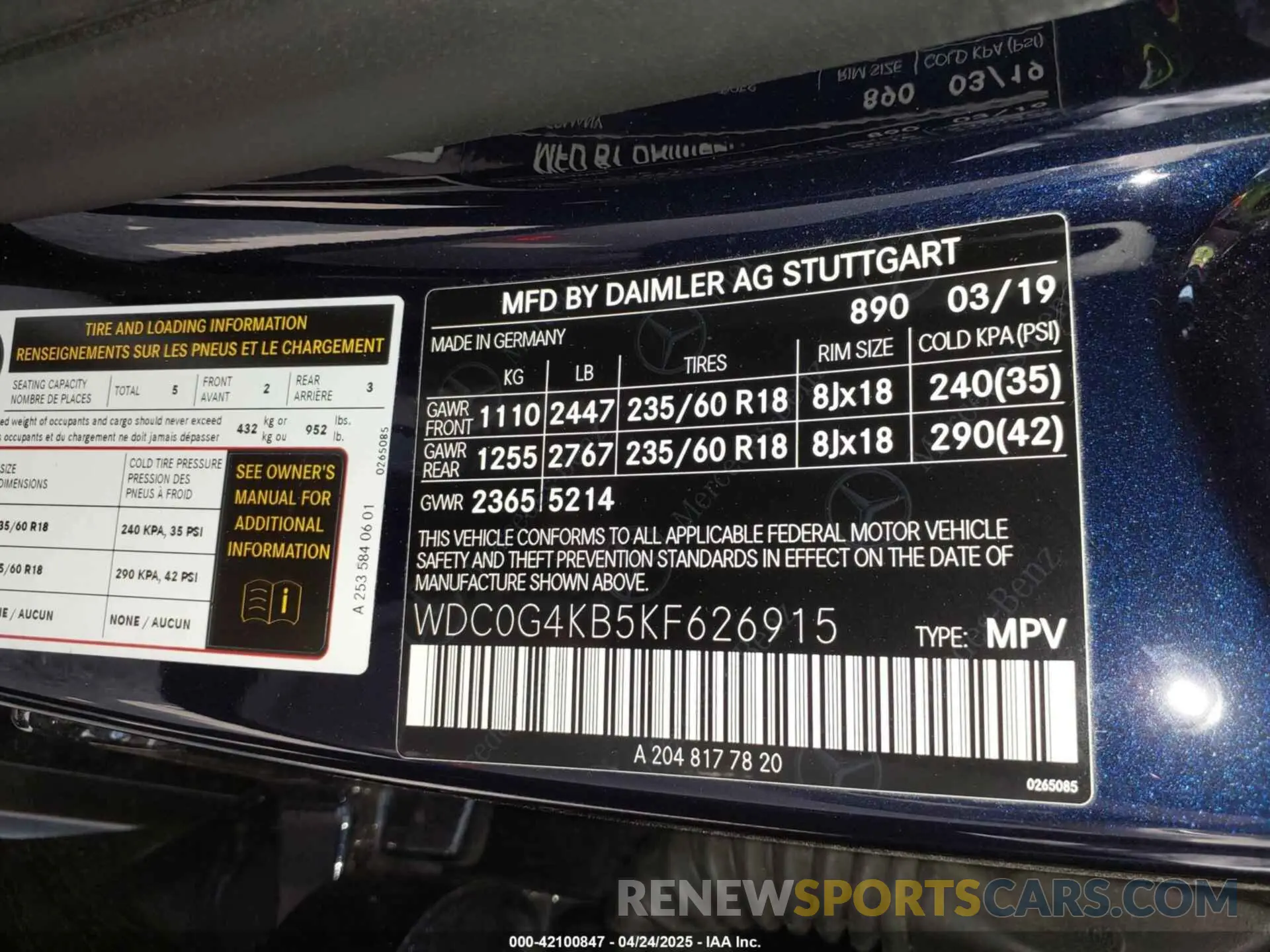 9 fotografías del automóvil dañado WDC0G4KB5KF626915 MERCEDES-BENZ GLC 300 2019