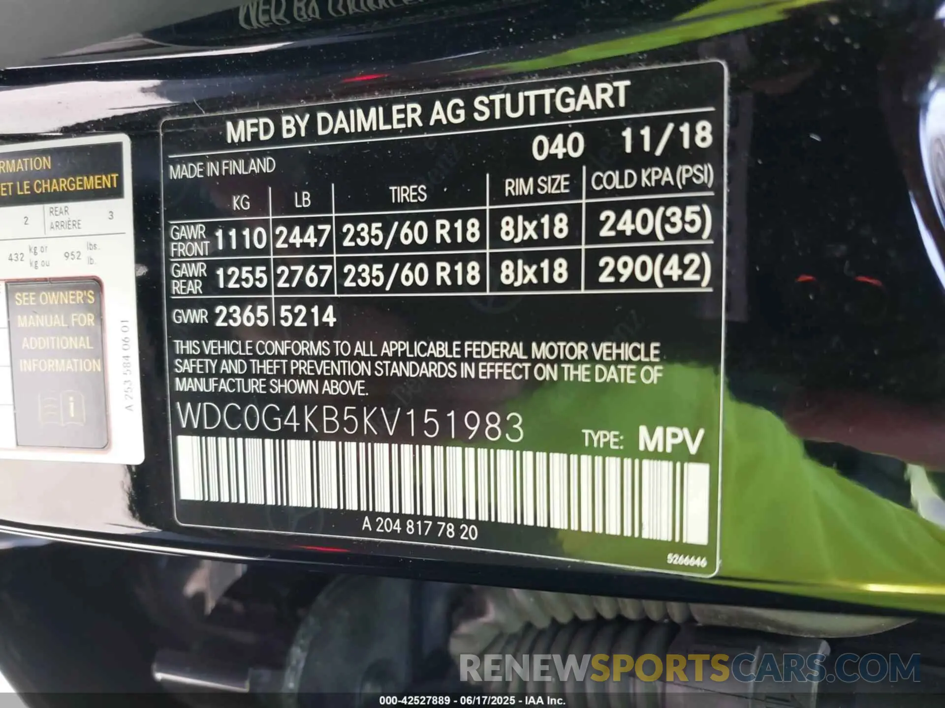 9 fotografías del automóvil dañado WDC0G4KB5KV151983 MERCEDES-BENZ GLC 300 2019