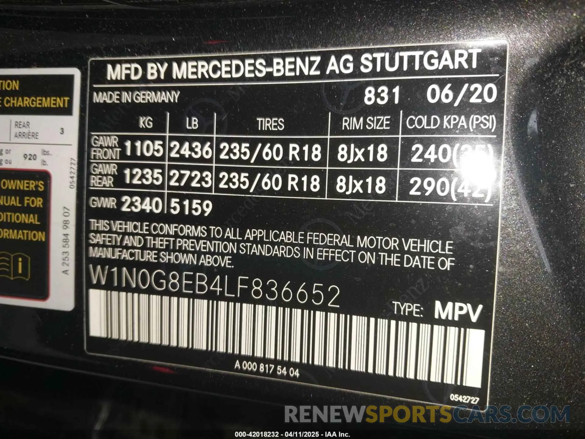 9 fotografías del automóvil dañado W1N0G8EB4LF836652 MERCEDES-BENZ GLC 300 2020