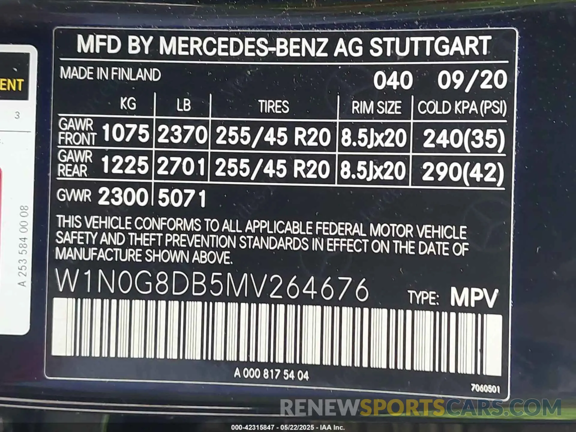 9 fotografías del automóvil dañado W1N0G8DB5MV264676 MERCEDES-BENZ GLC 300 2021