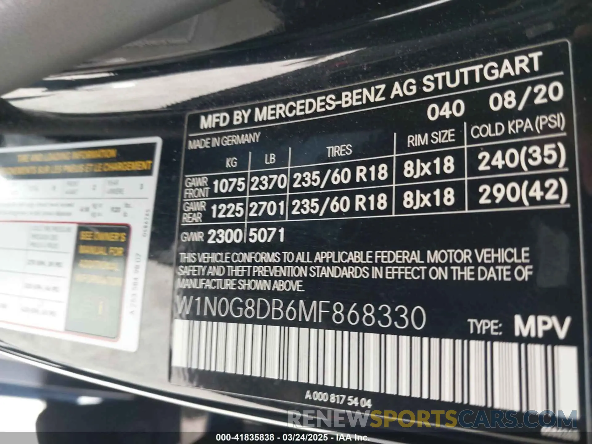 9 fotografías del automóvil dañado W1N0G8DB6MF868330 MERCEDES-BENZ GLC 300 2021