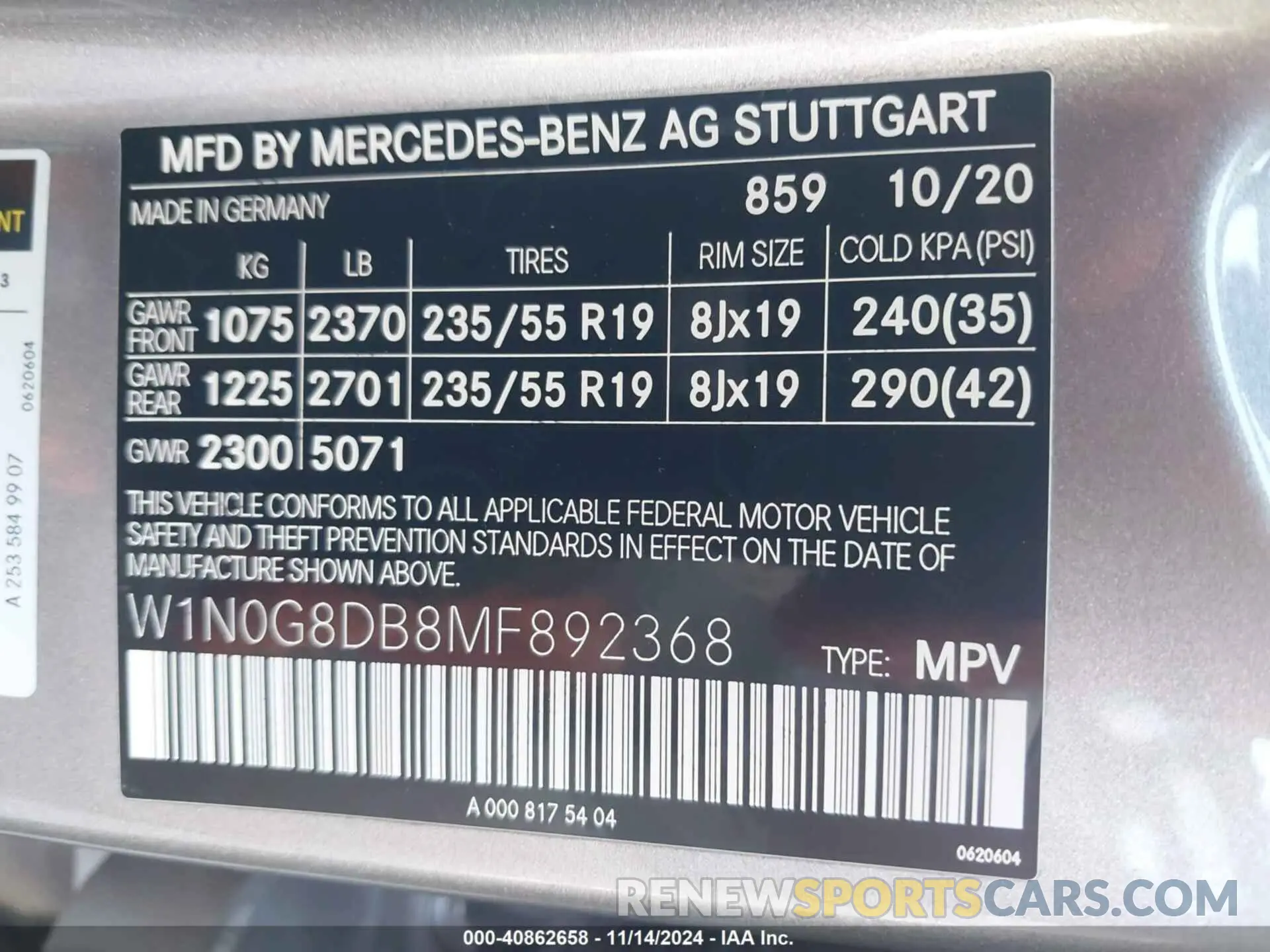 9 fotografías del automóvil dañado W1N0G8DB8MF892368 MERCEDES-BENZ GLC 300 2021