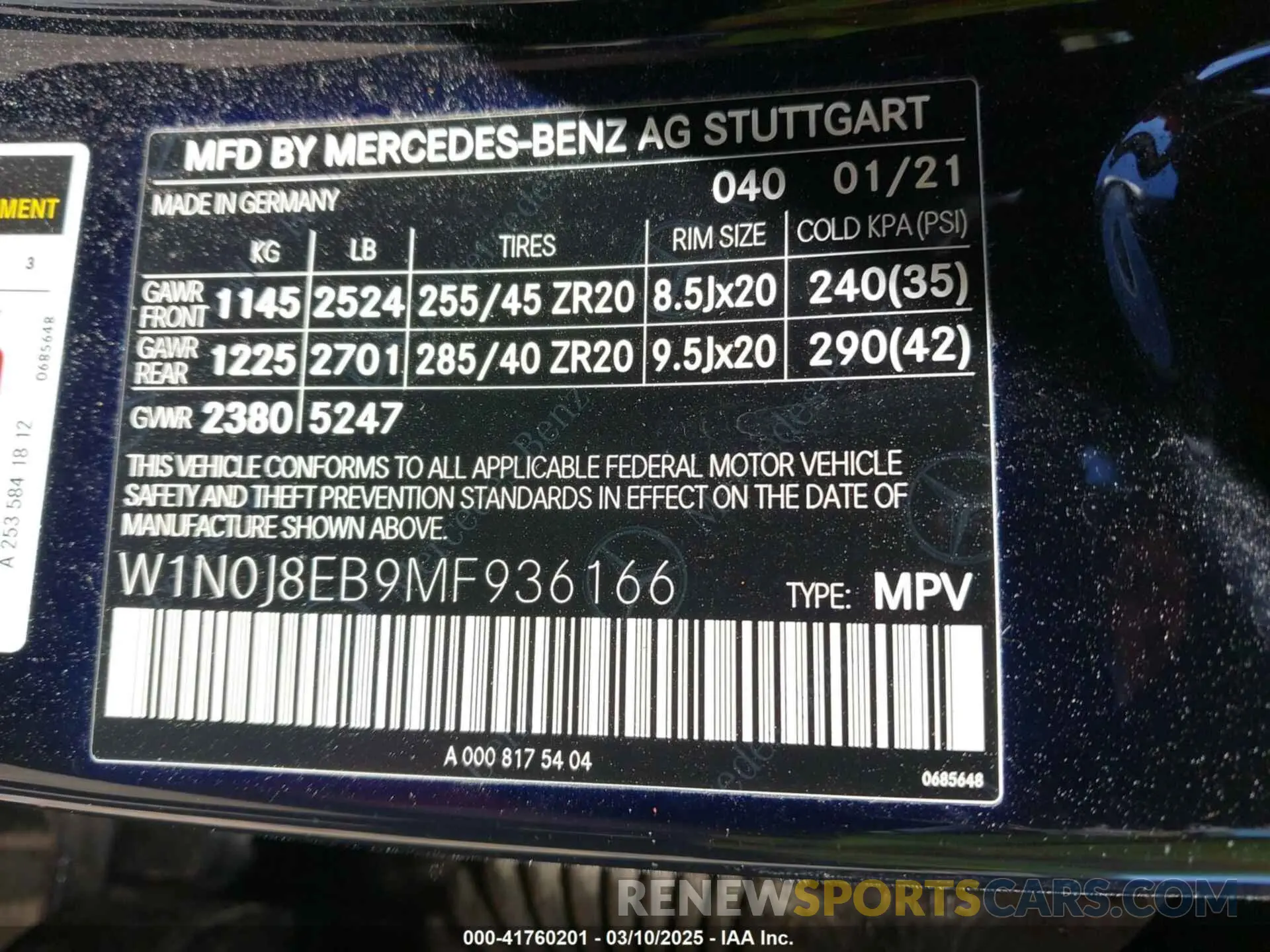 9 fotografías del automóvil dañado W1N0J8EB9MF936166 MERCEDES-BENZ GLC 300 2021
