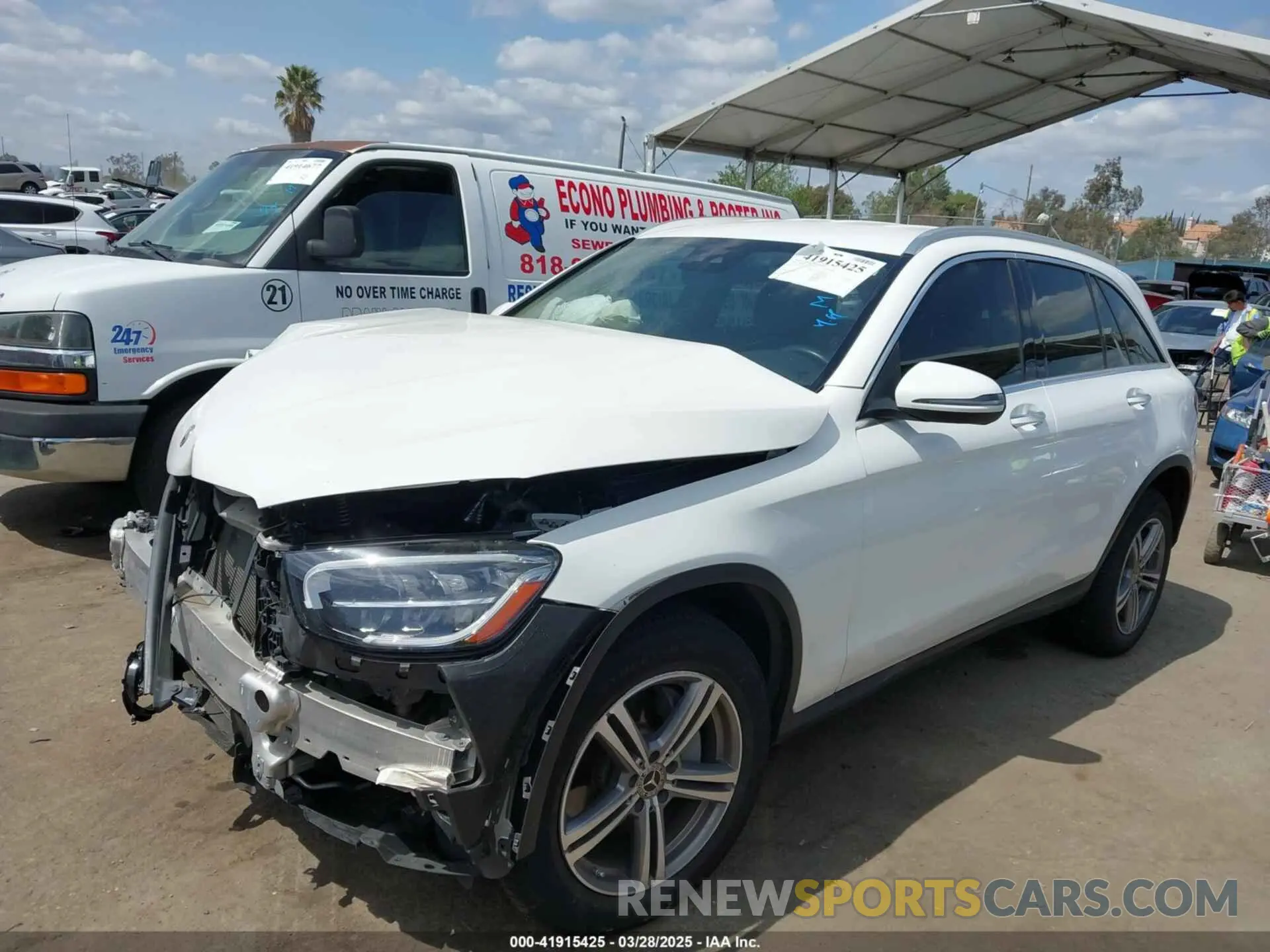 2 fotografías del automóvil dañado W1N0G8DB0NV344579 MERCEDES-BENZ GLC 300 2022